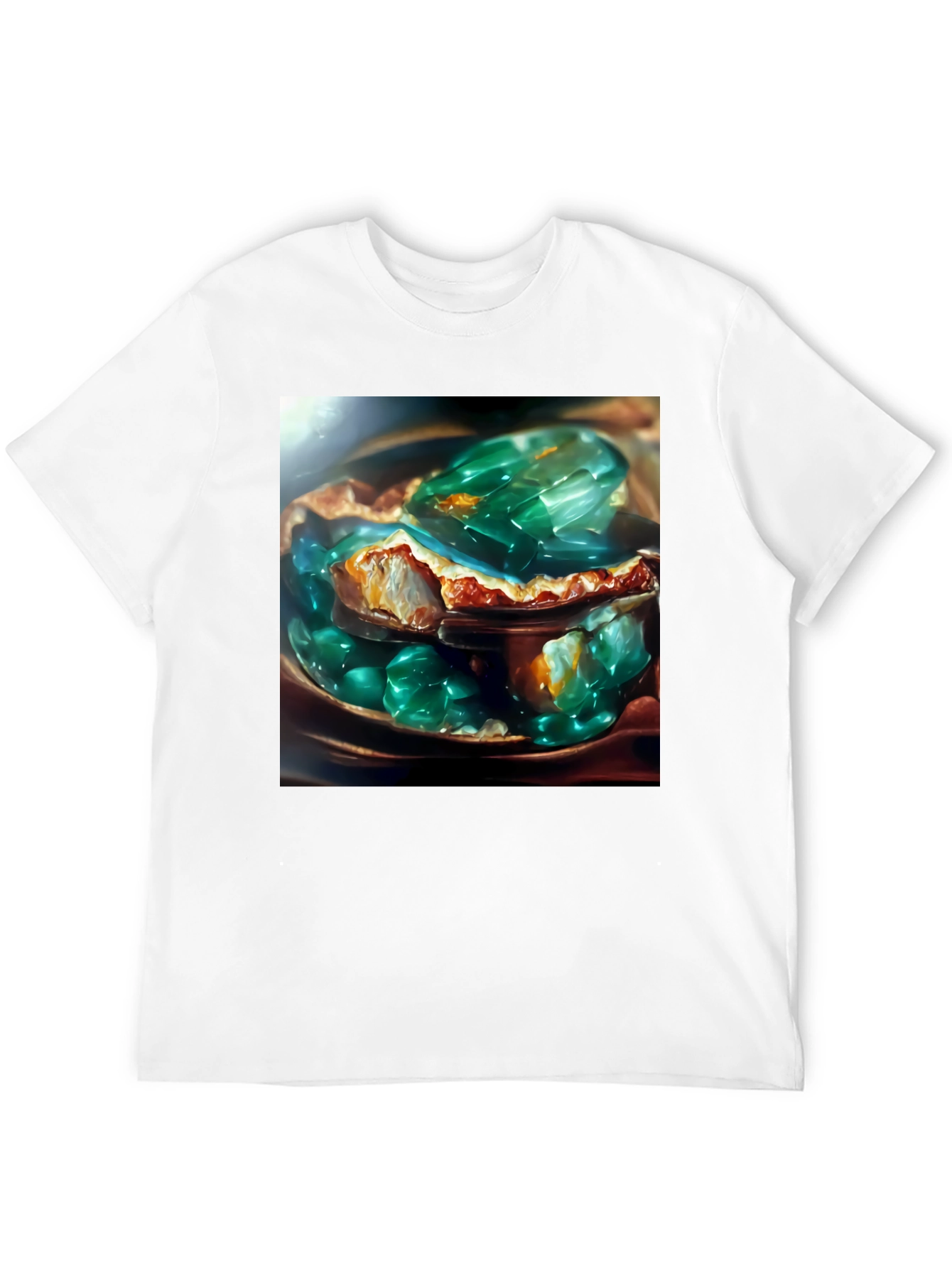 Black Emerald Jelly Pie Graphic Tee - Novelty Dessert T-Shirt view 12