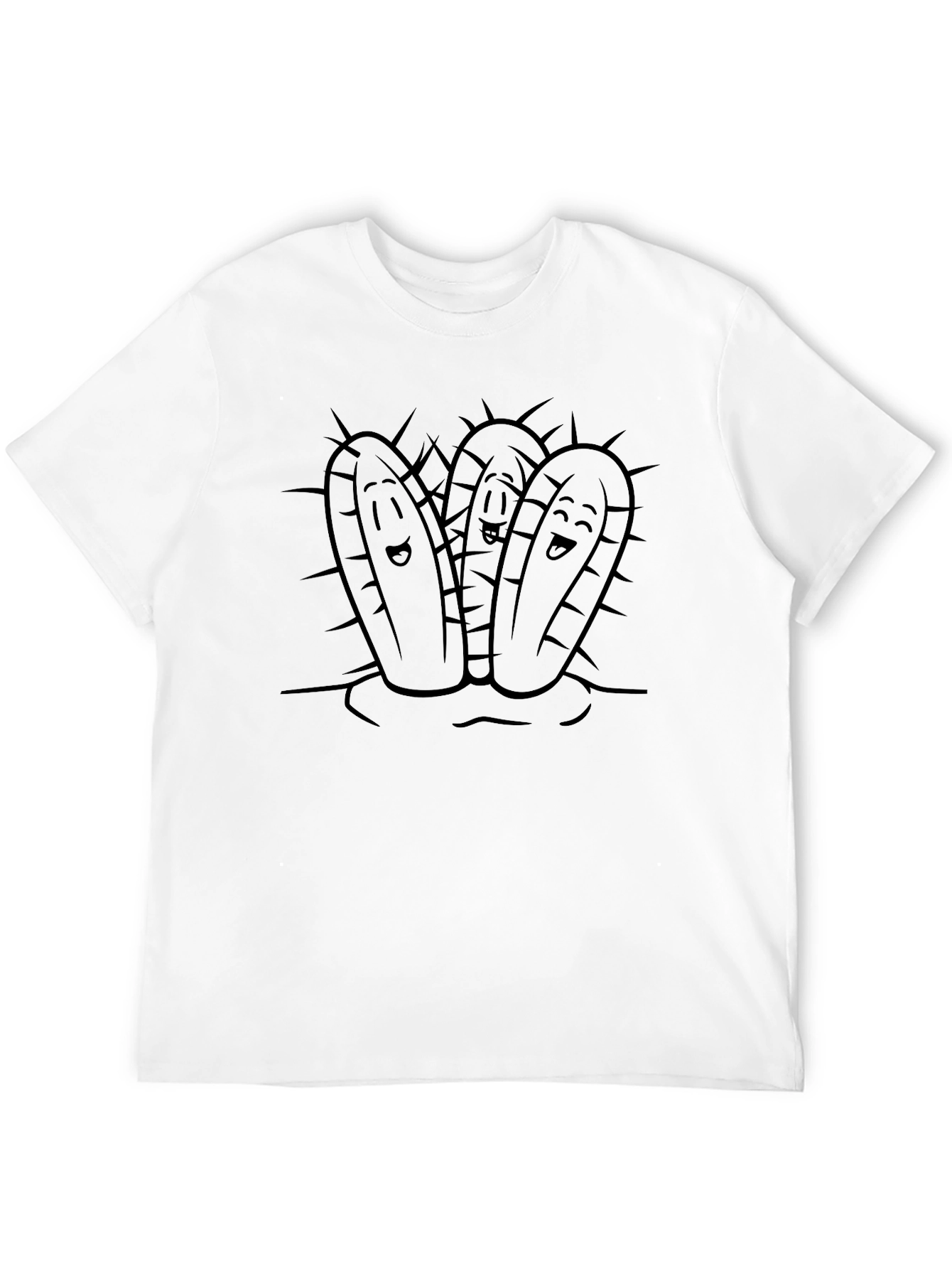 Black Funny Cactus Graphic Black T-Shirt view 12