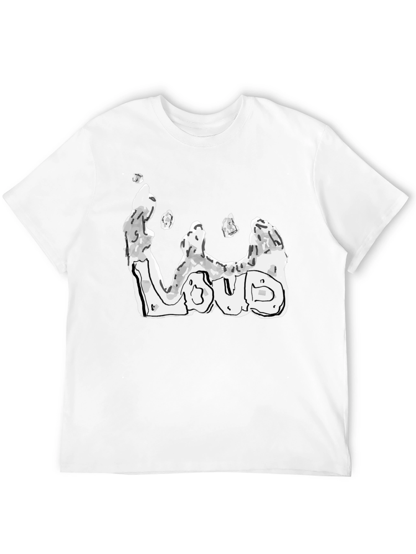 Black Men's Black "Loud" Graphic Tee view 12