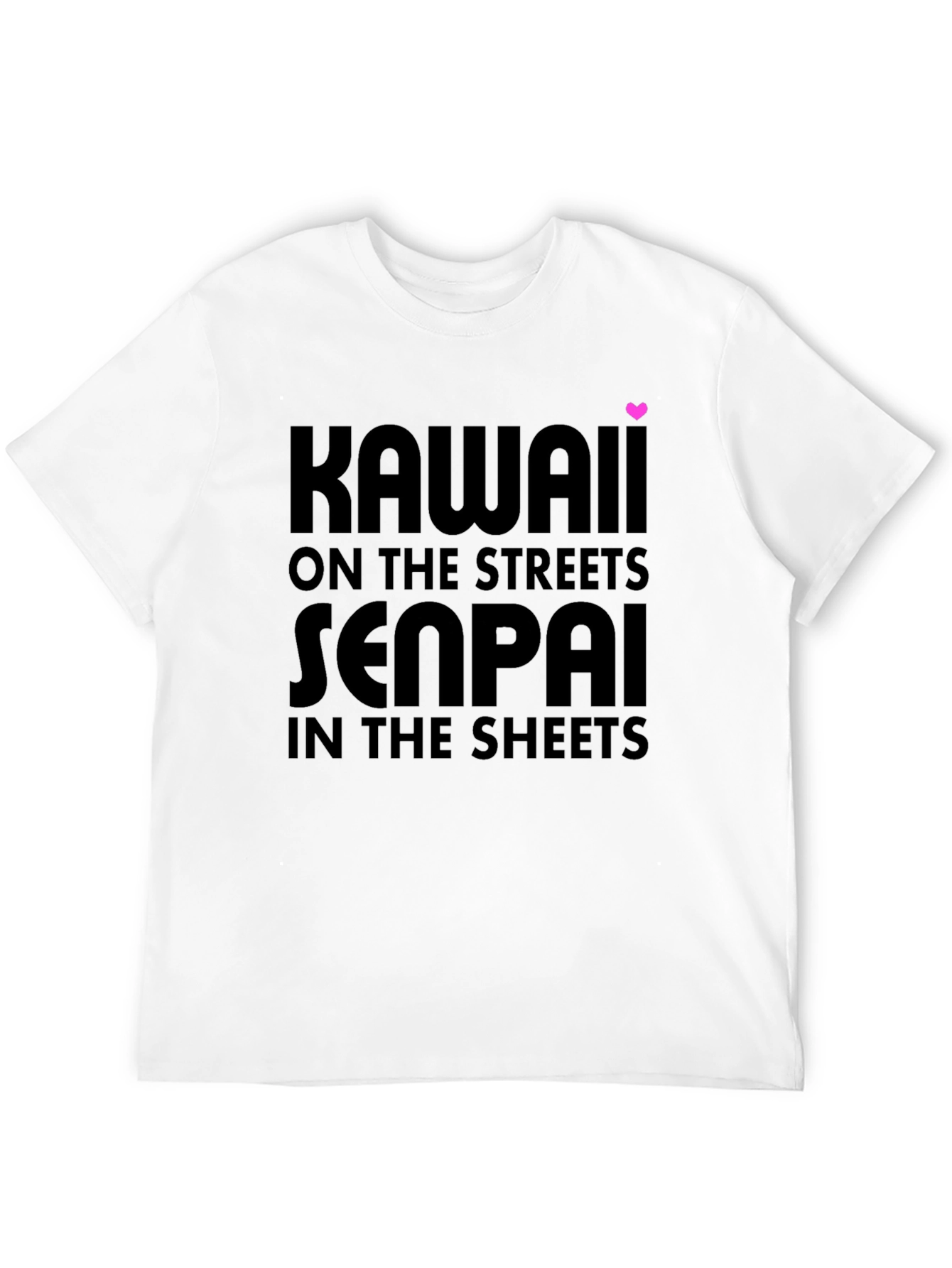 Black Kawaii Senpai Graphic Tee - Black Cotton T-Shirt view 12