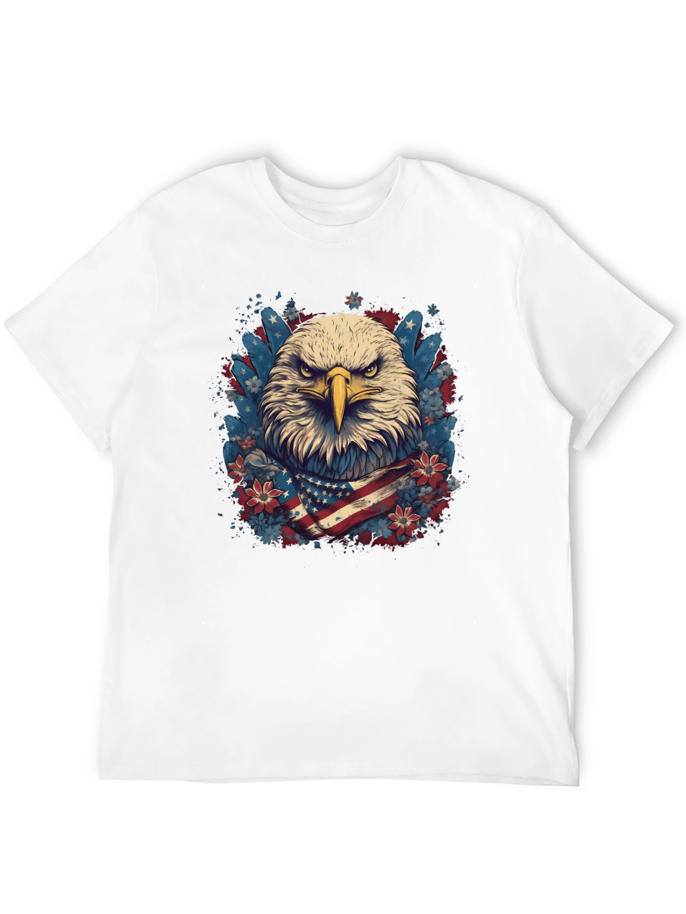 Black American Eagle Graphic Tee Patriotic USA Flag T-Shirt view 12