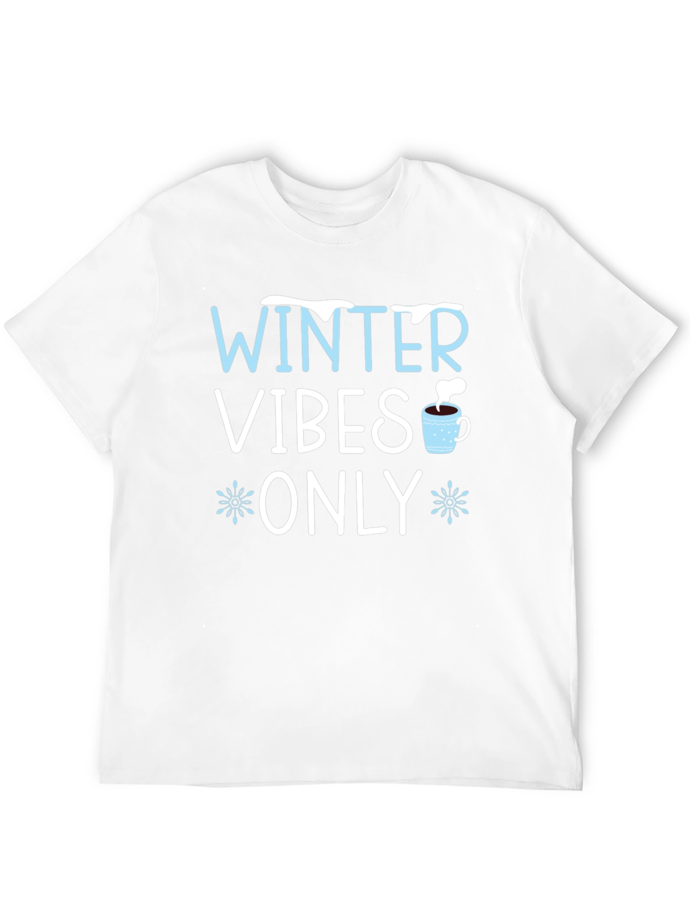 Black Winter Vibes Only Graphic T-Shirt view 12