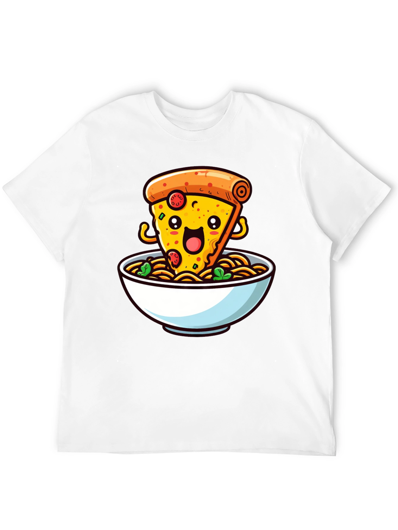 Black Pizza and Noodles Graphic T-Shirt - Black view 12