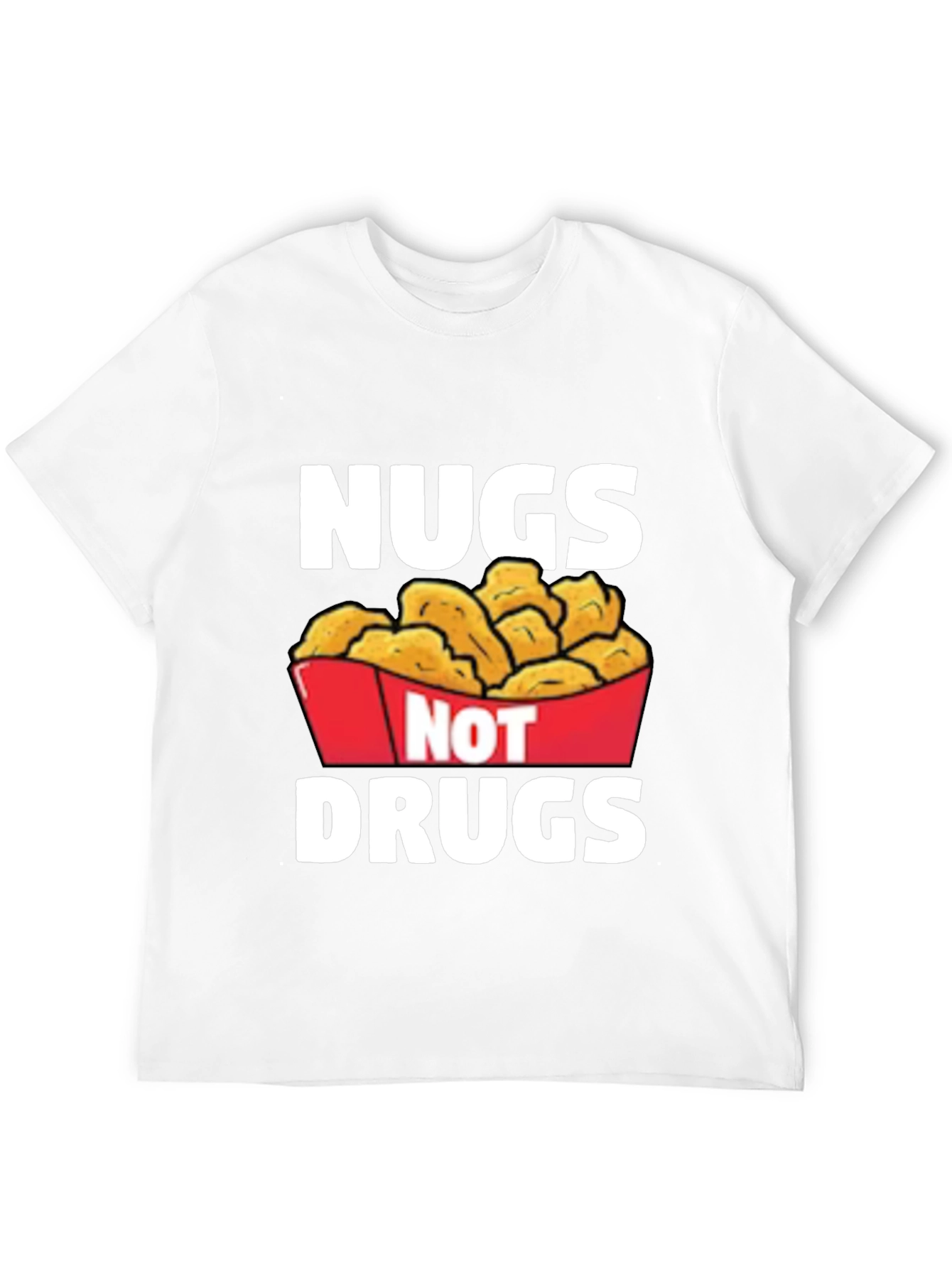 Black Nugs Not Drugs Graphic T-Shirt - Funny Foodie Tee view 12