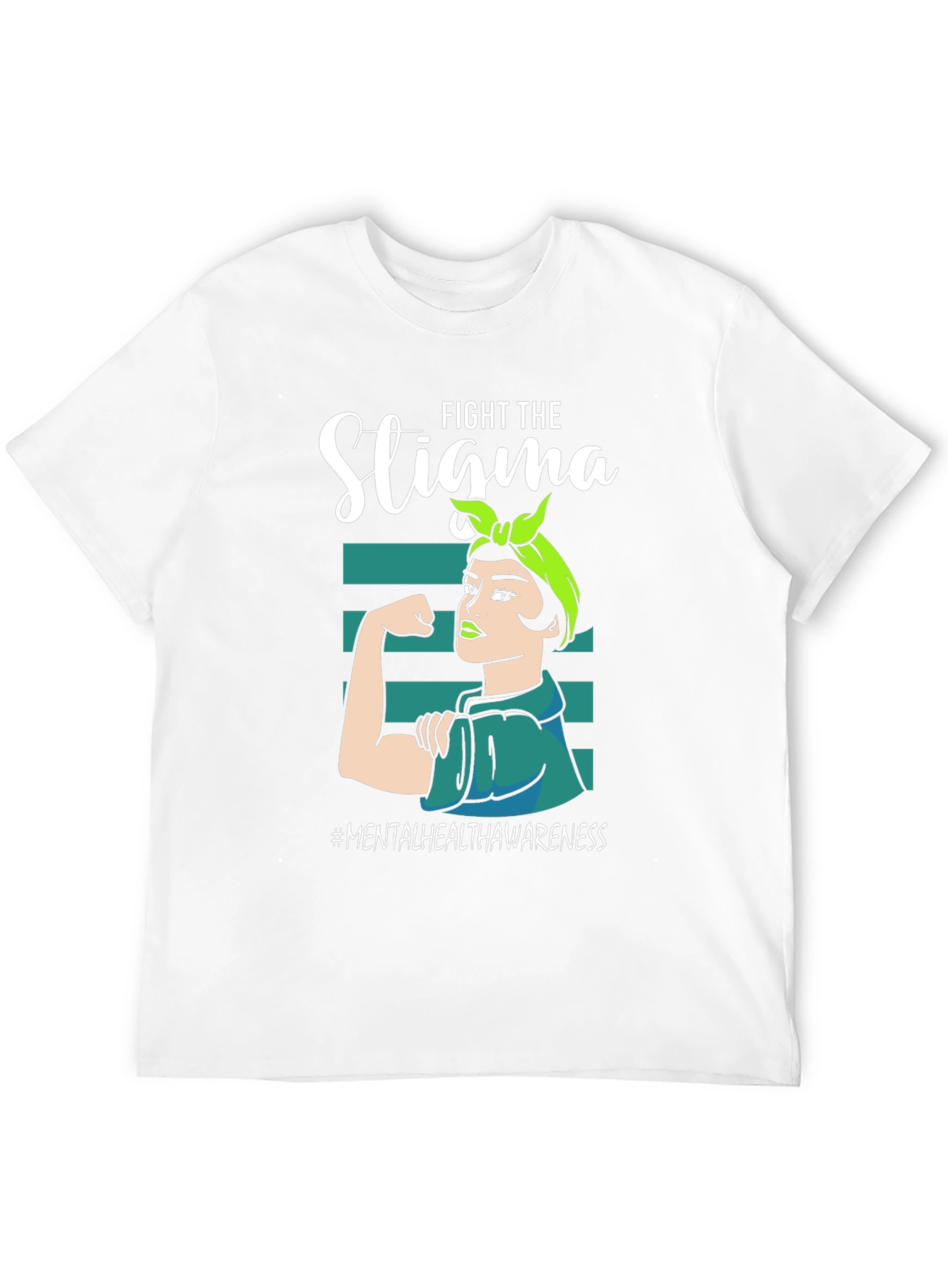 Black Fight the Stigma Mental Health Awareness T-Shirt view 12