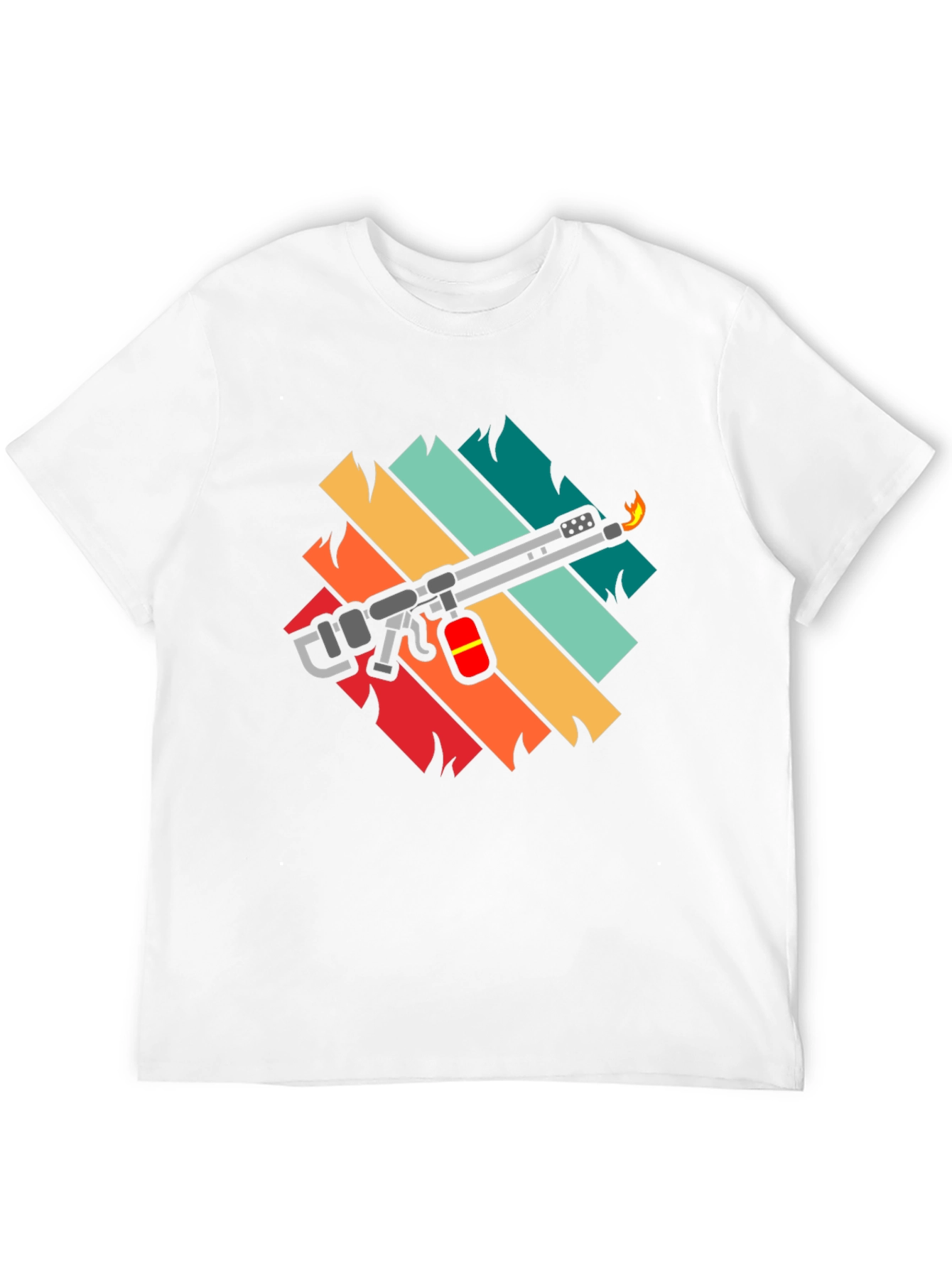 Black Retro Blowtorch Tee - Cool Fire Tool Graphic T-Shirt view 12