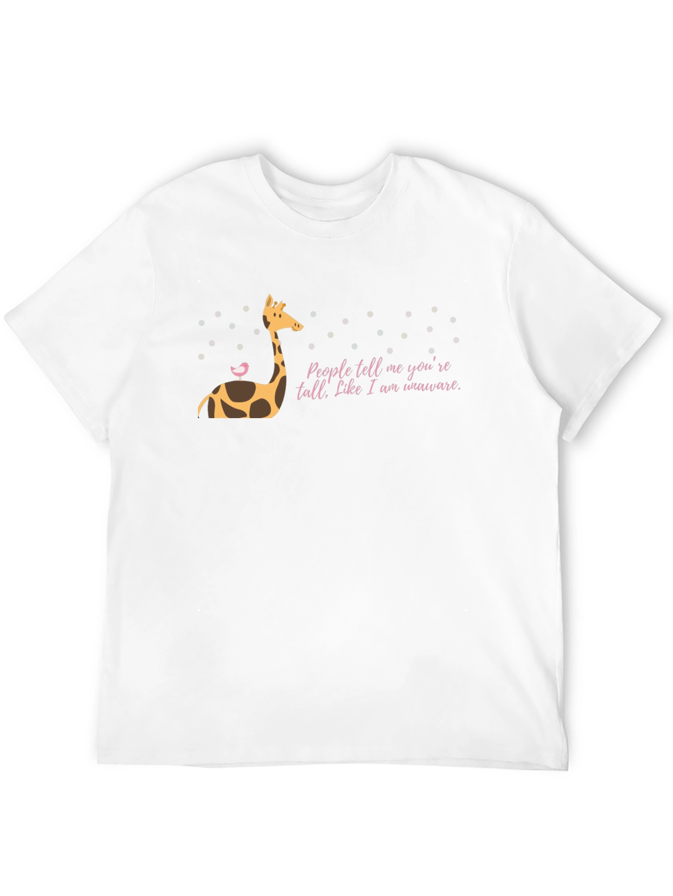 Black Giraffe Tee: People Tell Me You're Tall - Funny Graphic T-Shirt view 12