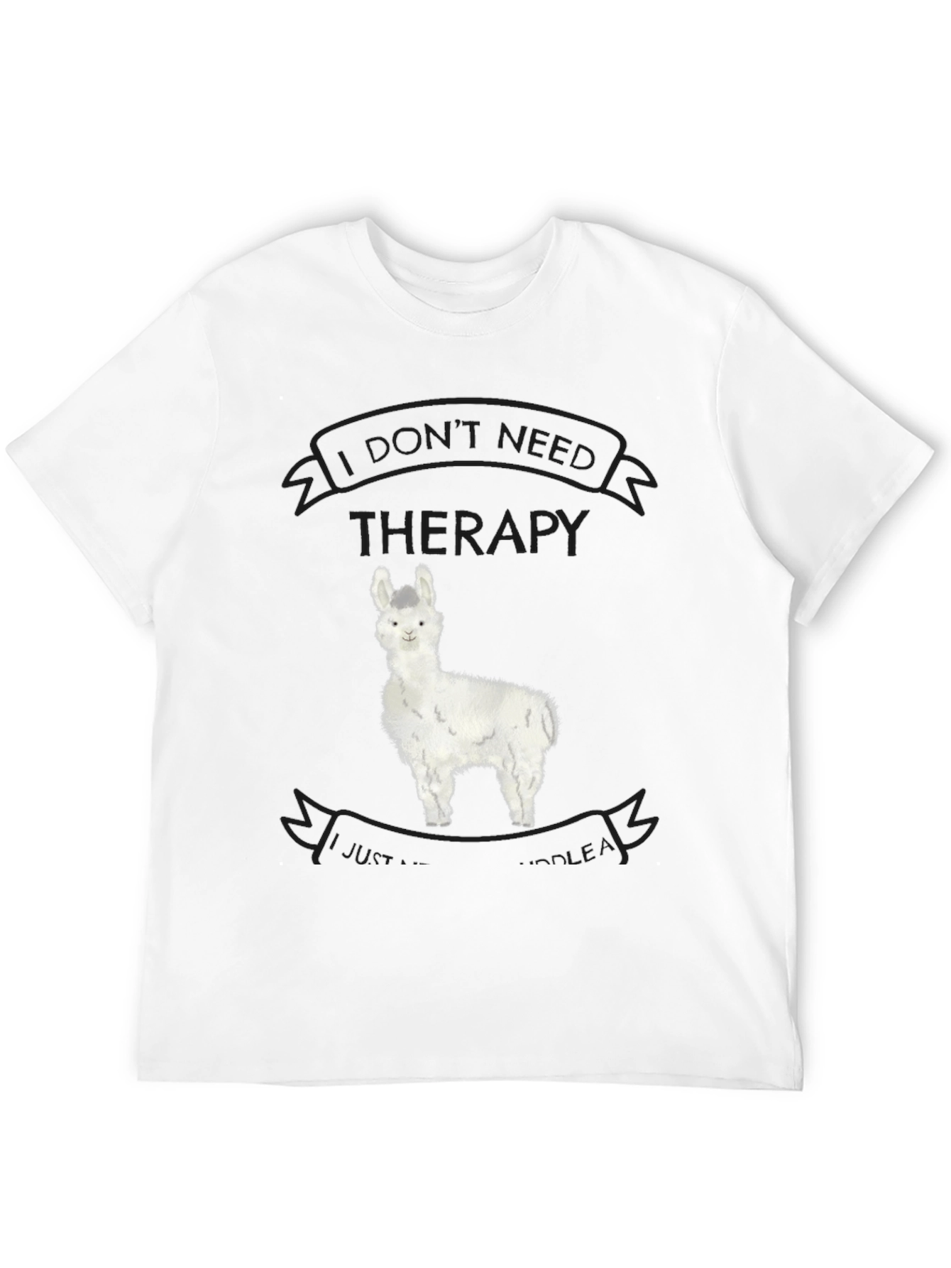 Black Alpaca Therapy T-Shirt - Funny Llama Graphic Tee view 12