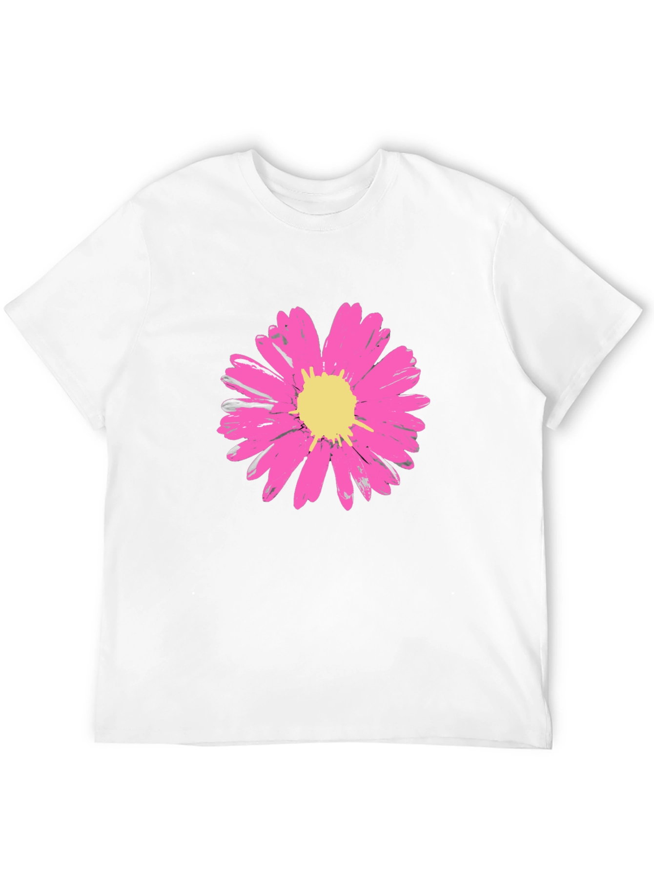 Black Daisy Flower Graphic Tee - Stylish Black Cotton T-Shirt view 12