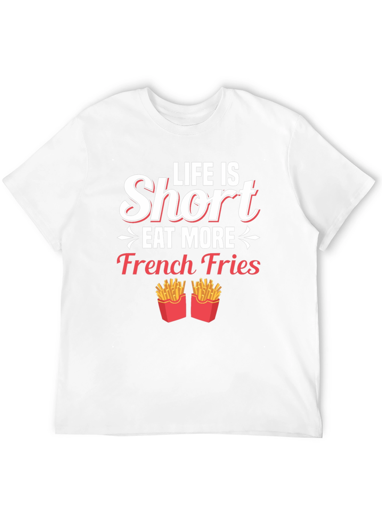 Black Life is Short Eat More French Fries Graphic T-Shirt view 12