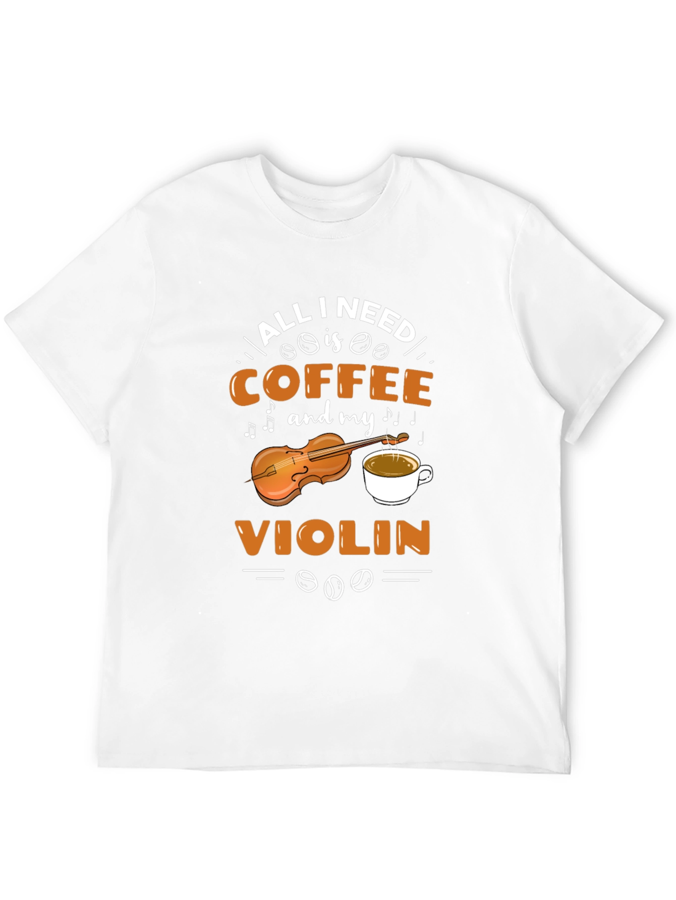 Black Coffee & Violin Graphic Tee - Music Lover Shirt view 12