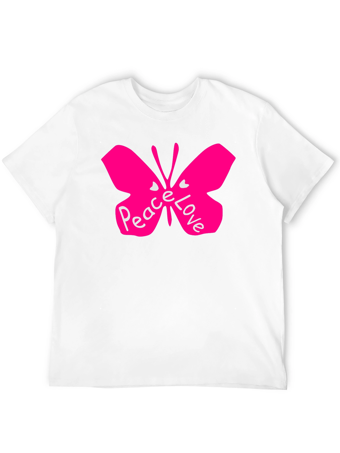 Black Peace Love Butterfly Black T-Shirt view 12