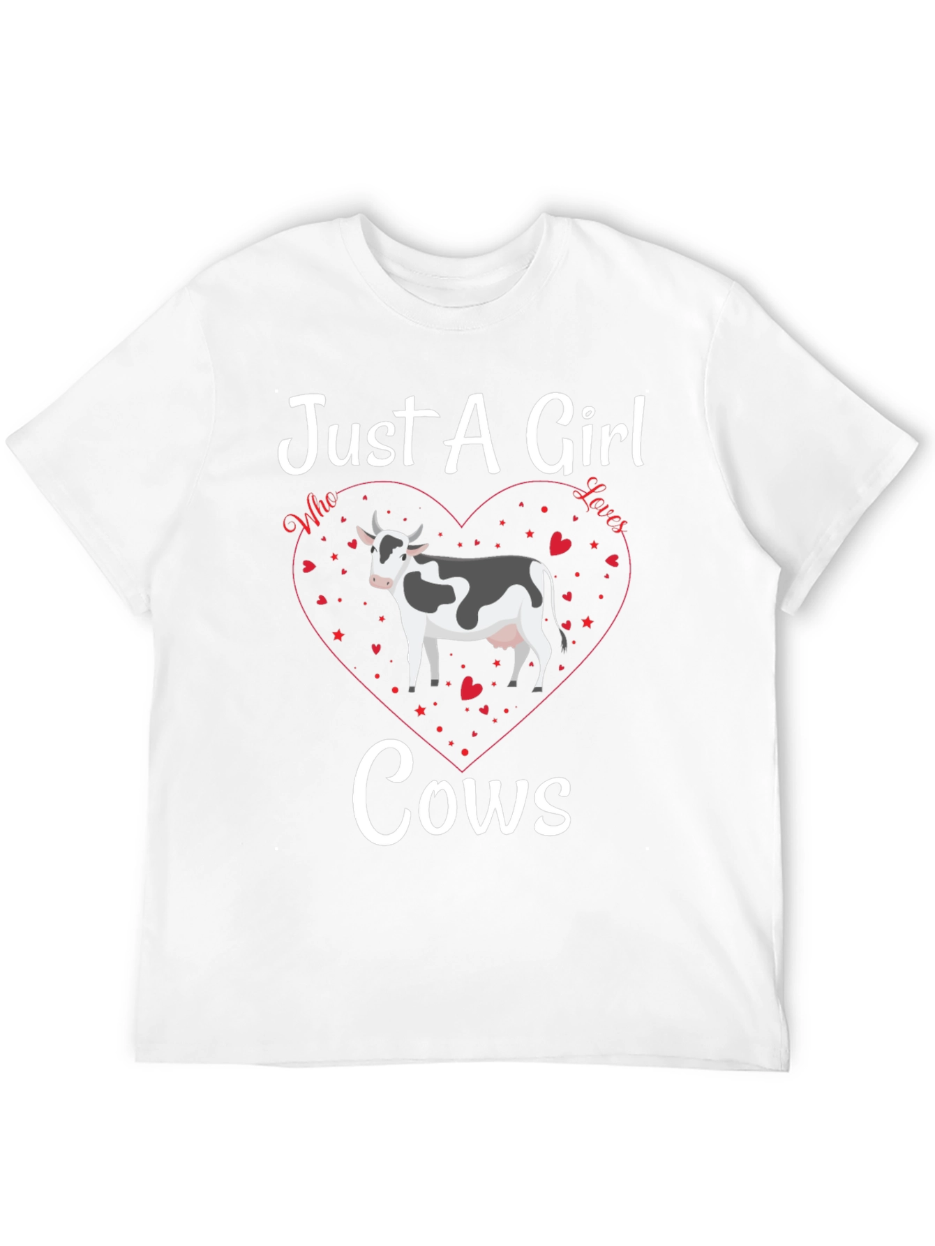 Black Just A Girl Who Loves Cows Graphic Tee view 12