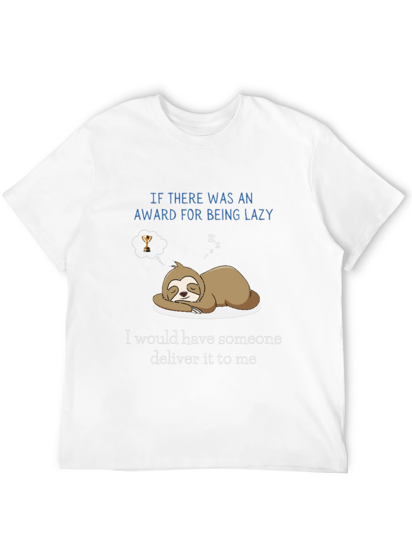 Black Lazy Sloth Award Delivery T-Shirt view 12