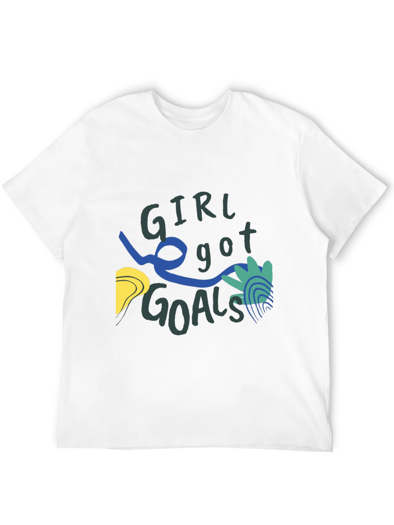 Black Girl Got Goals Graphic Tee - Black Casual T-Shirt view 12