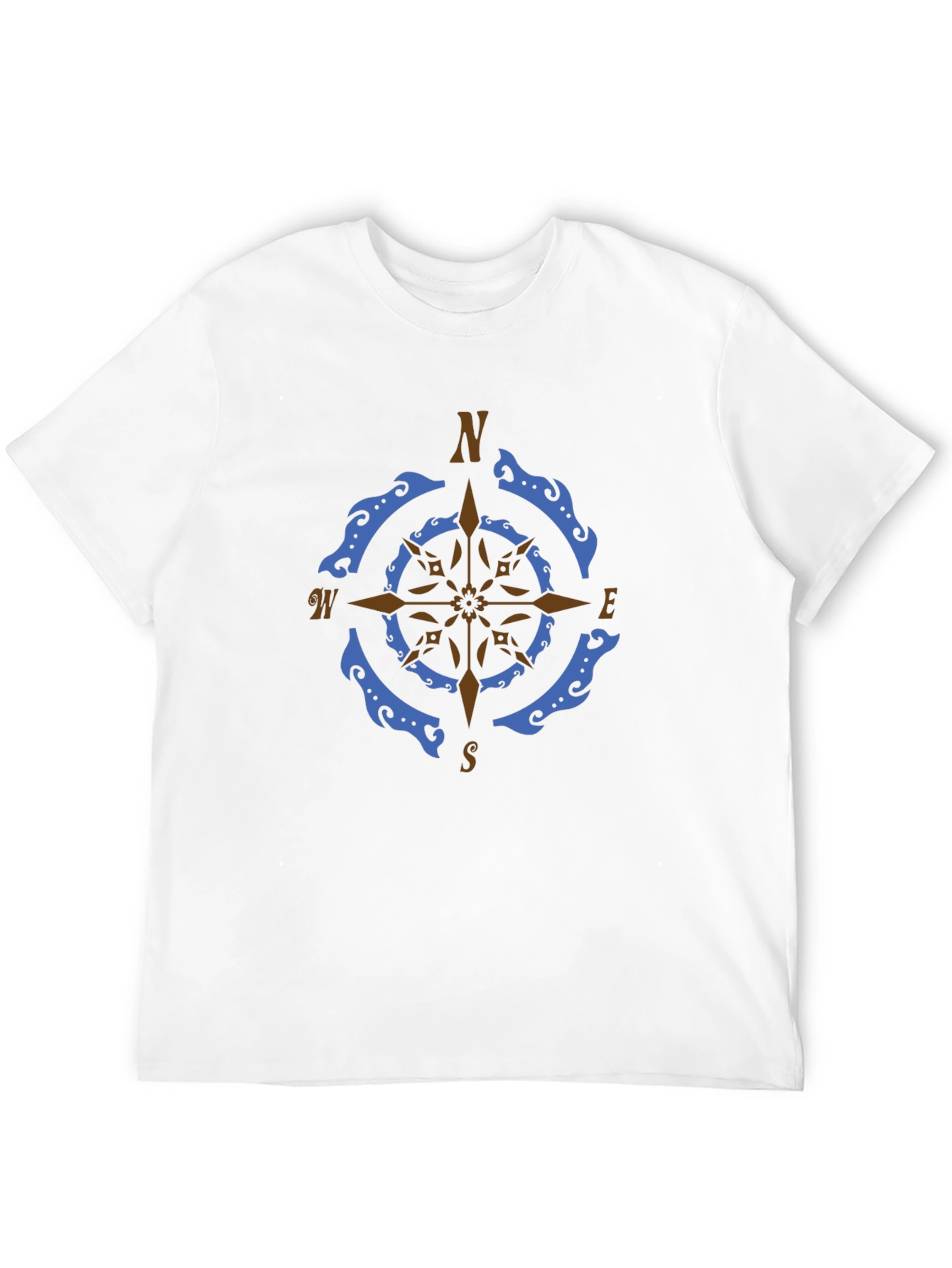 Nautical Compass Rose Graphic Tee - Black - 12
