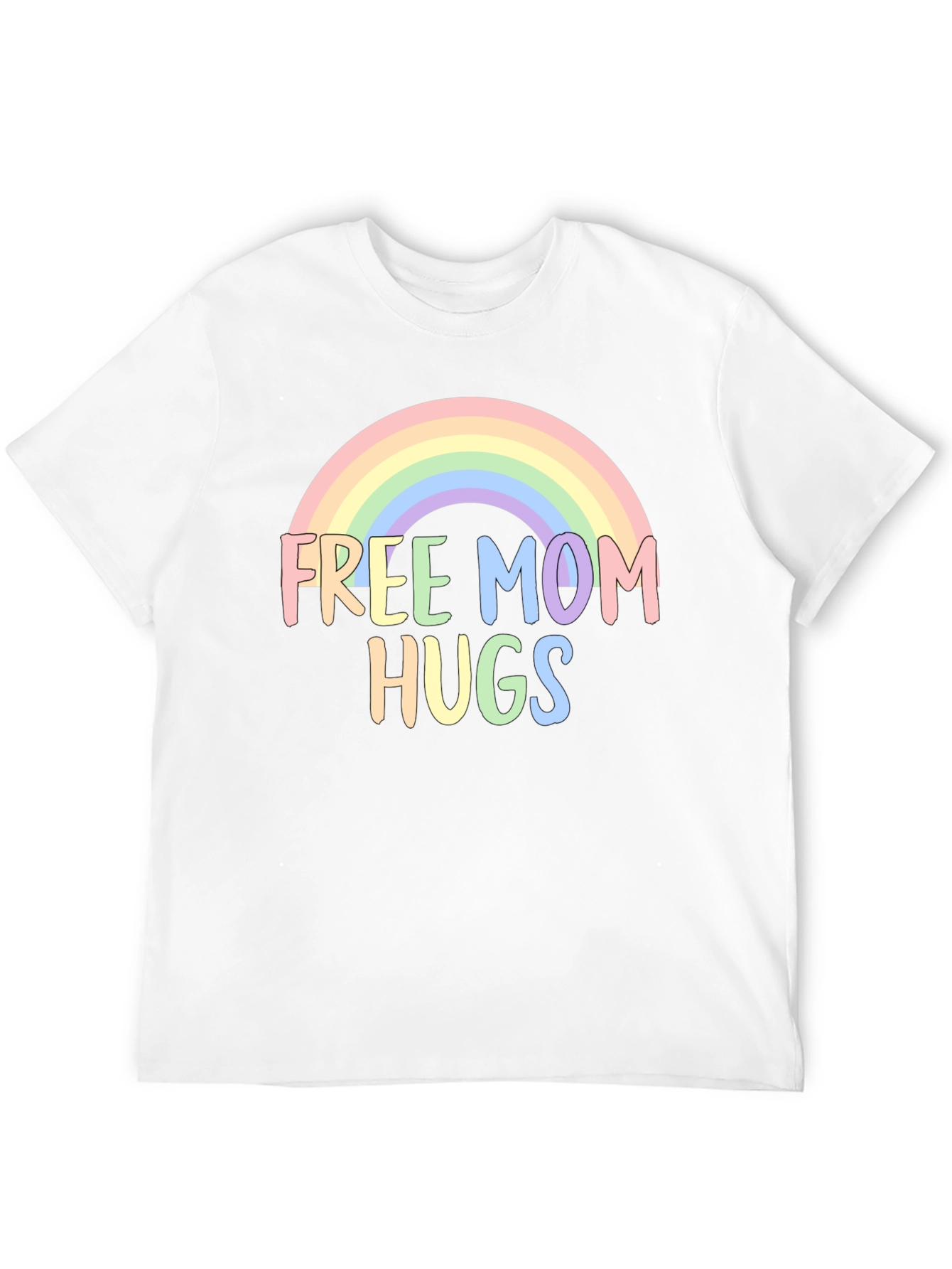 Black Free Mom Hugs Rainbow Graphic Tee view 12