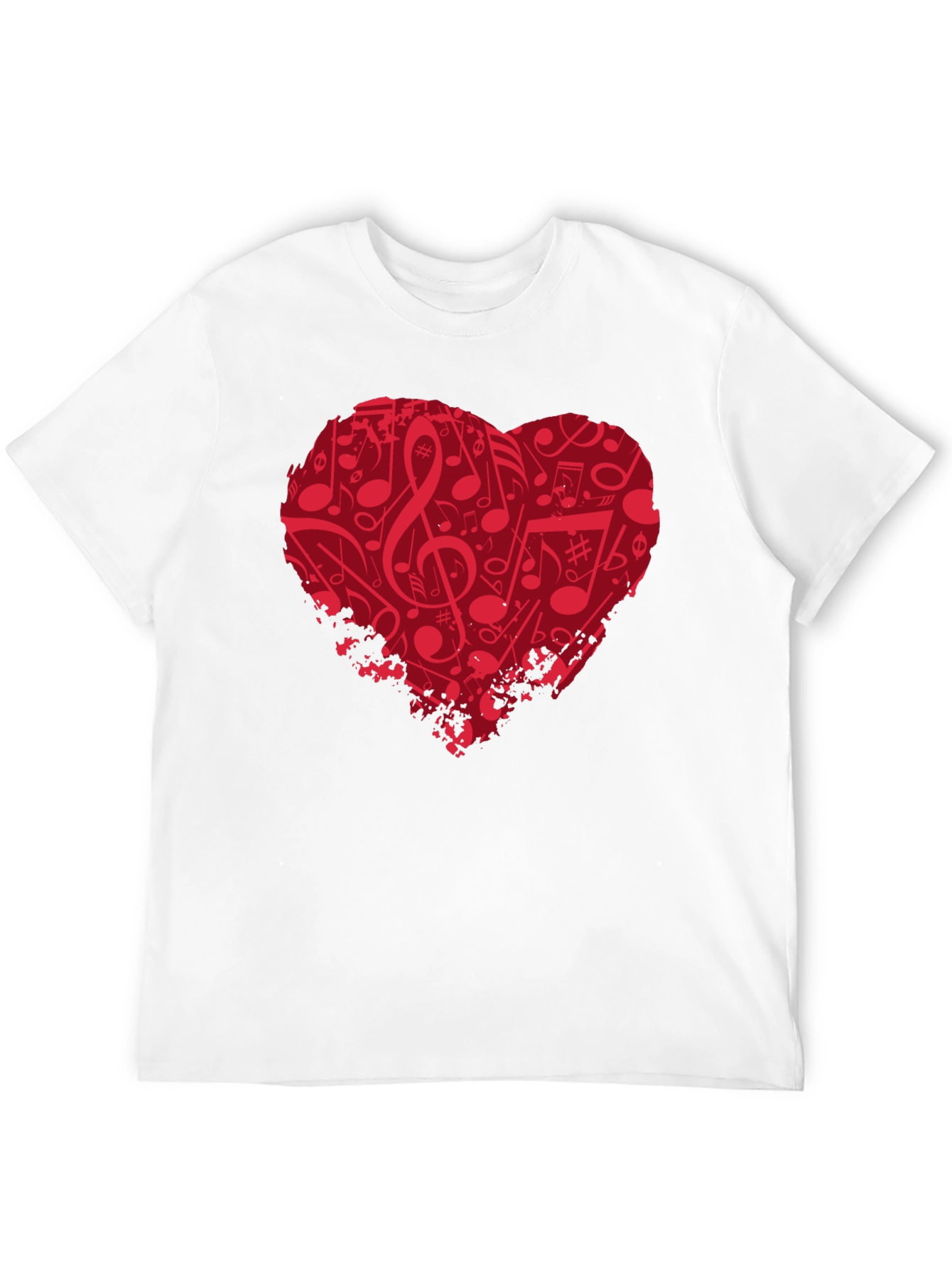 Black Musical Heart Graphic T-Shirt - Black Cotton Tee view 12