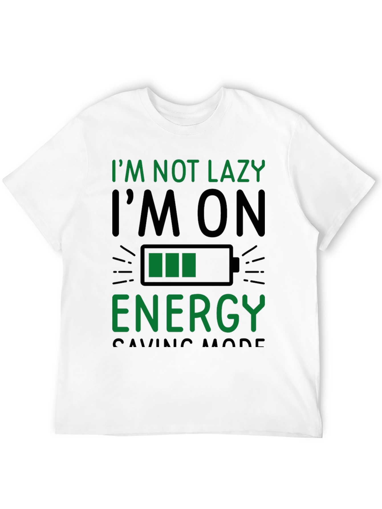 Black Funny Energy Saving Mode Black T-Shirt view 12