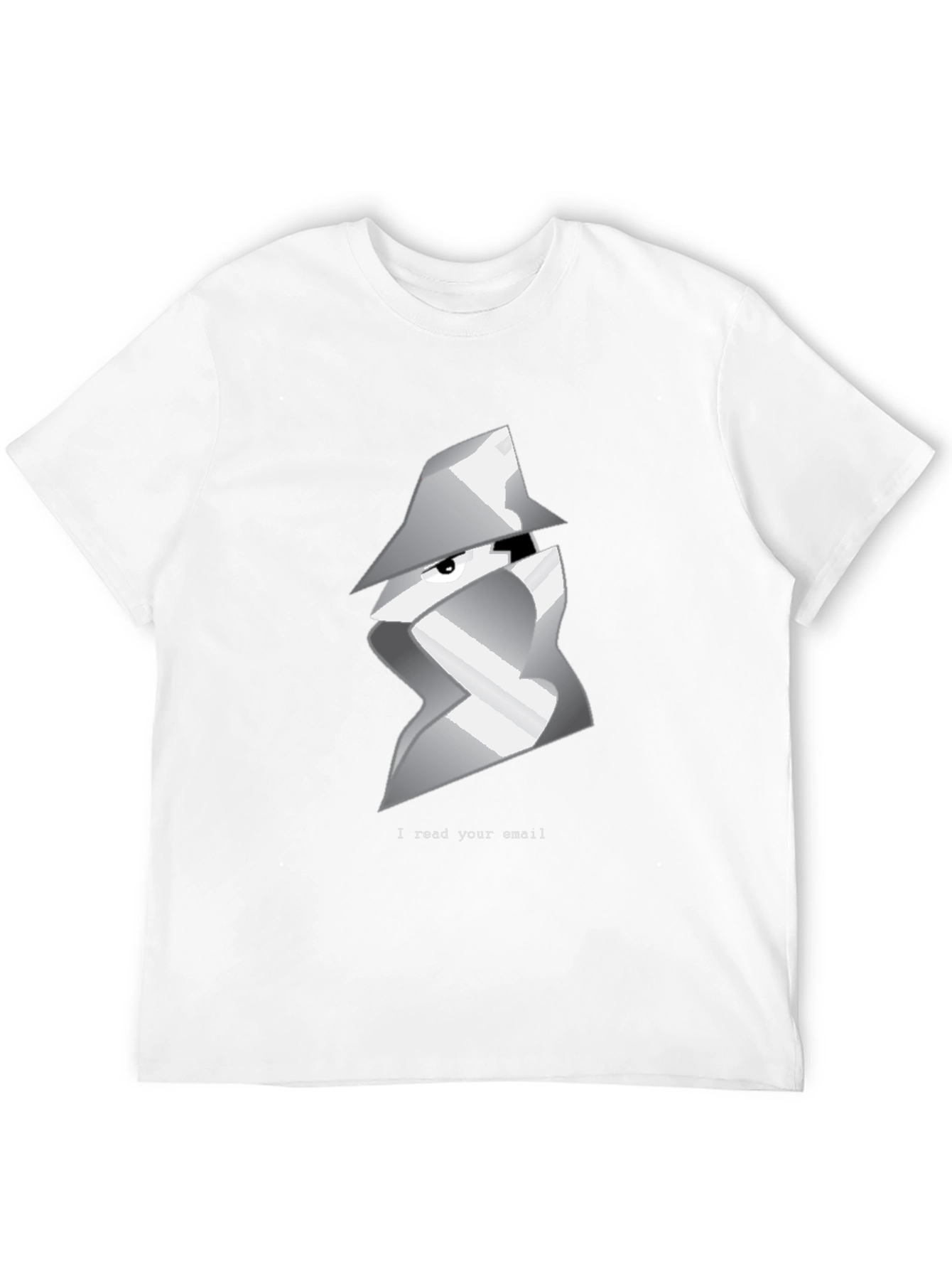 Black Spy Email Reader Graphic T-Shirt - Black view 12