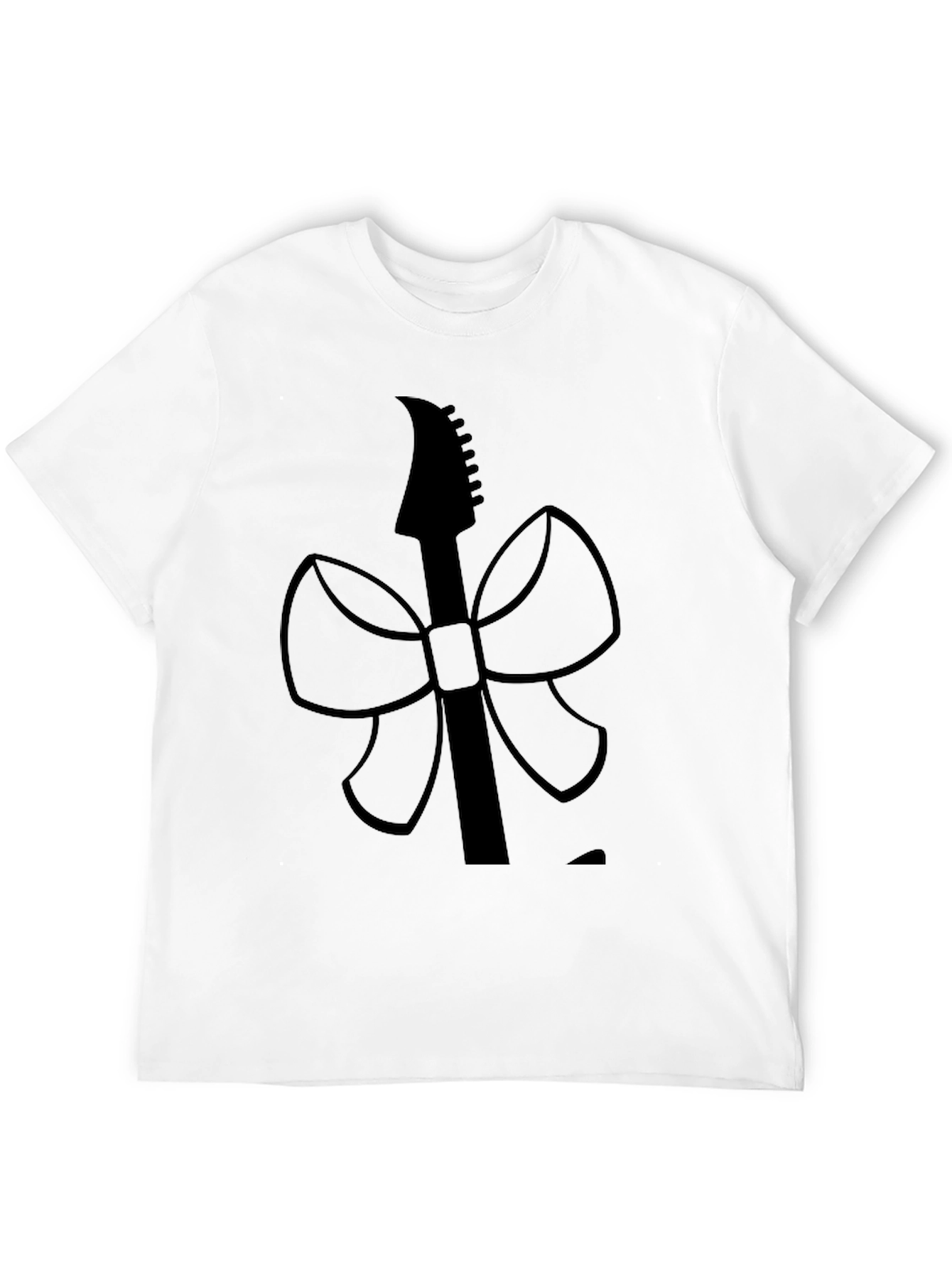Black Guitar Bow Graphic Tee view 12