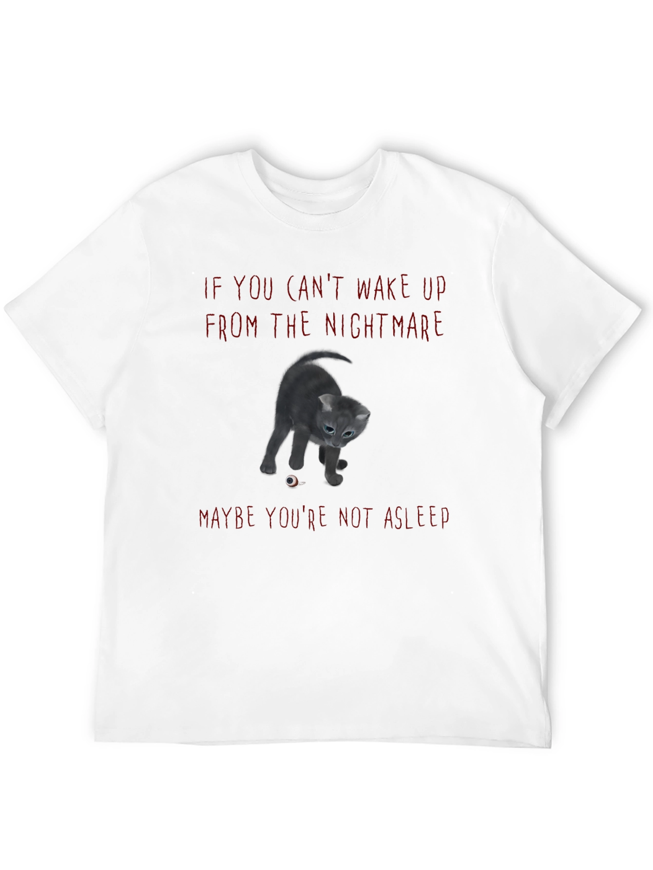 Black Nightmare Cat T-Shirt - Spooky Graphic Tee view 12