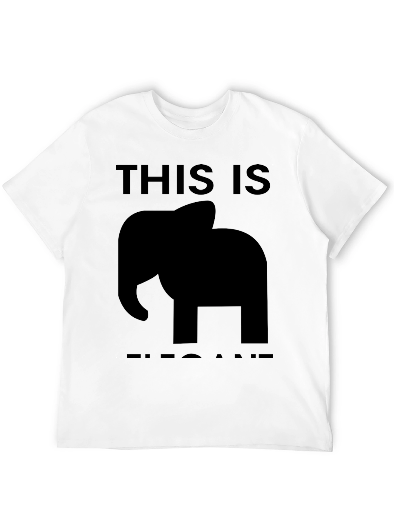 Black Elephant Pun Graphic Tee - This is ELEPHANT view 12