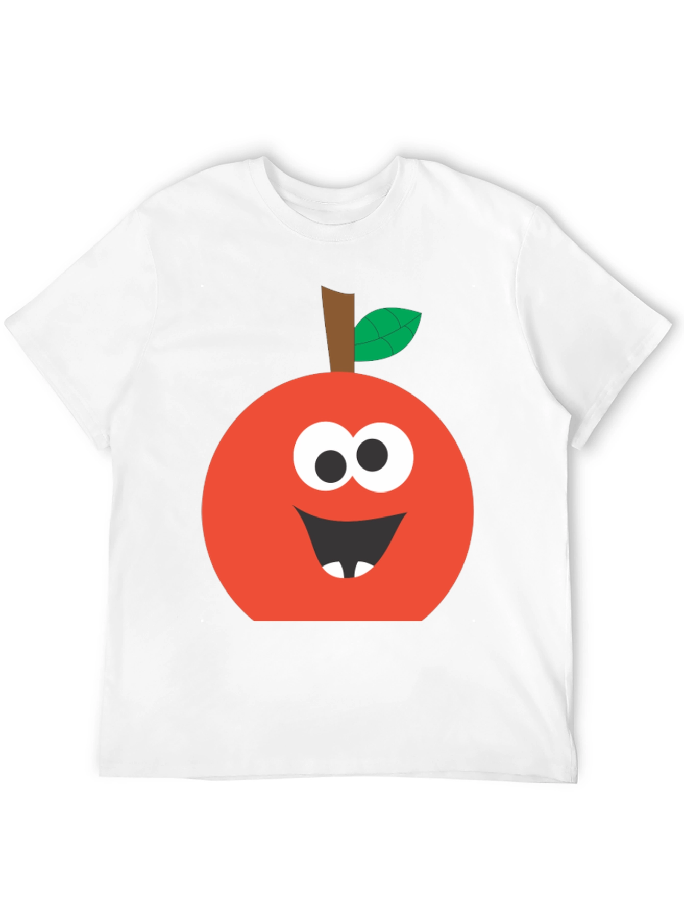 Black Funny Apple Face T-Shirt - Cute Cartoon Graphic Tee view 12
