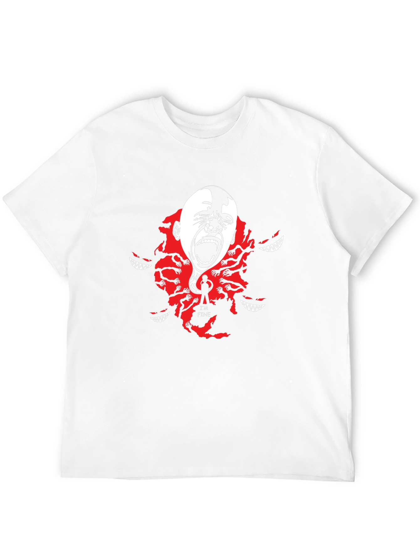 Black Anxiety Graphic Tee - "I'm Fine" T-Shirt view 12