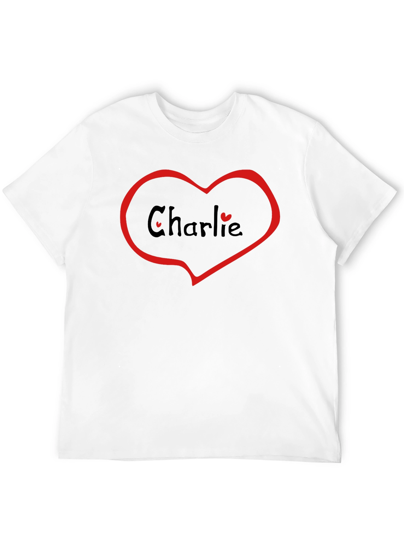 Black Charlie Heart Graphic Black T-Shirt view 12