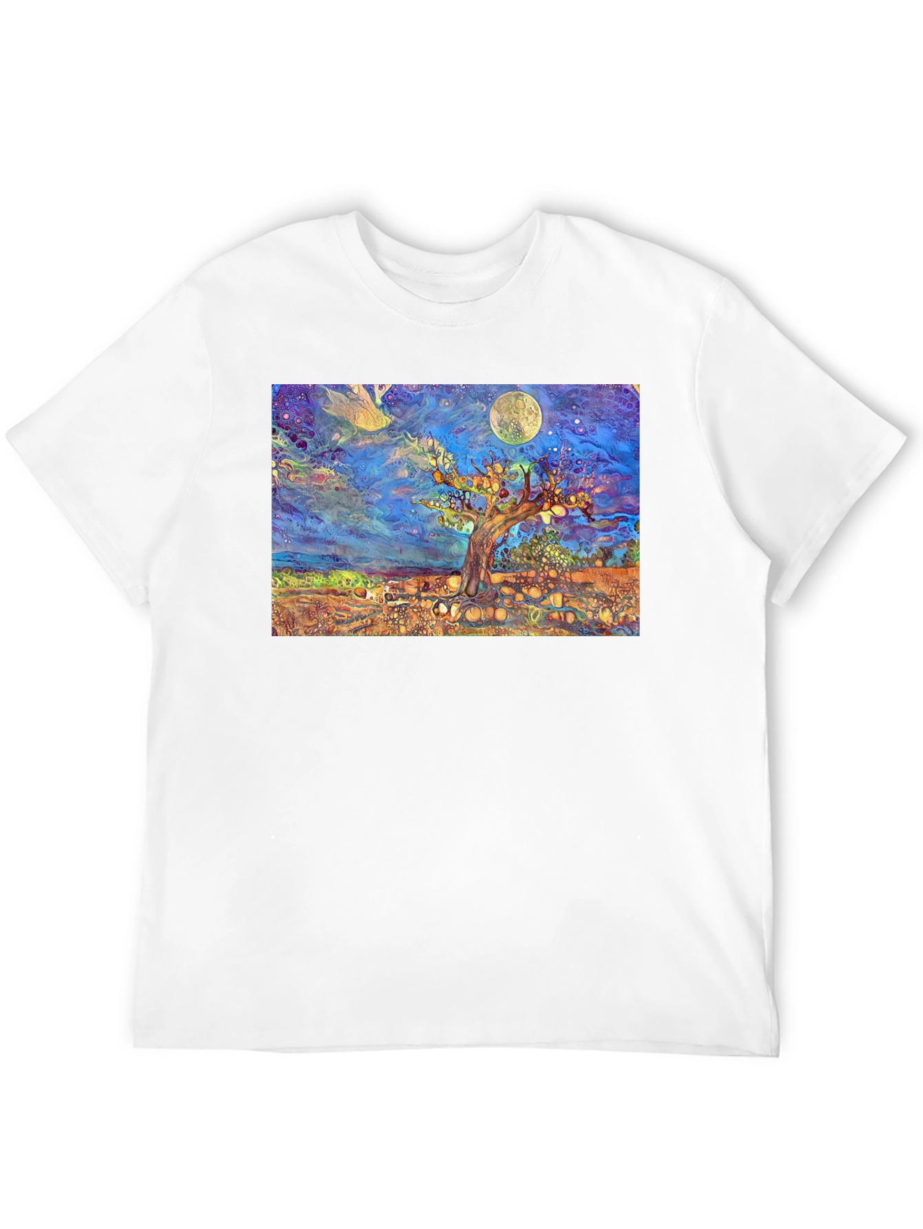 Black Psychedelic Tree of Life Graphic Tee view 12
