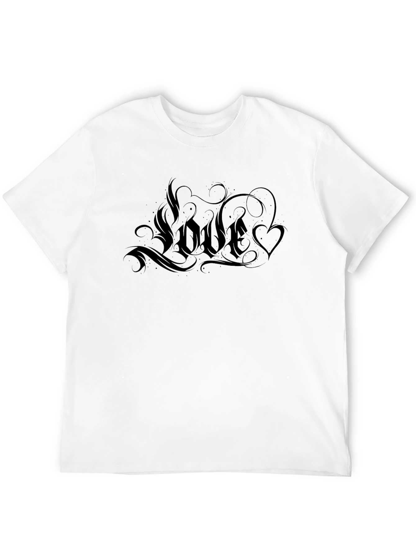Black Love Graphic Tee - Black Crew Neck Casual Shirt view 12