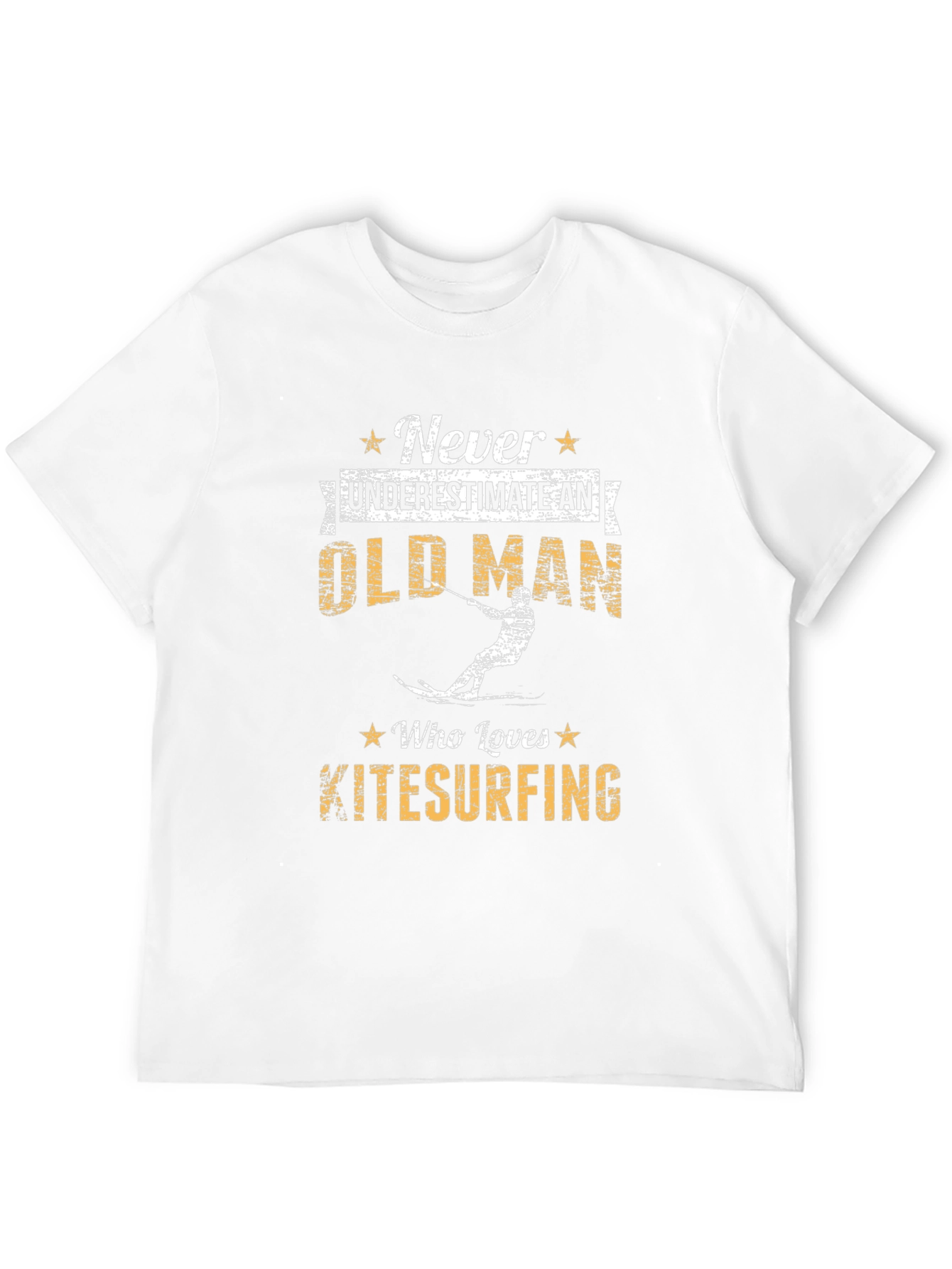 Black Never Underestimate Old Man Kitesurfing Graphic Tee view 12