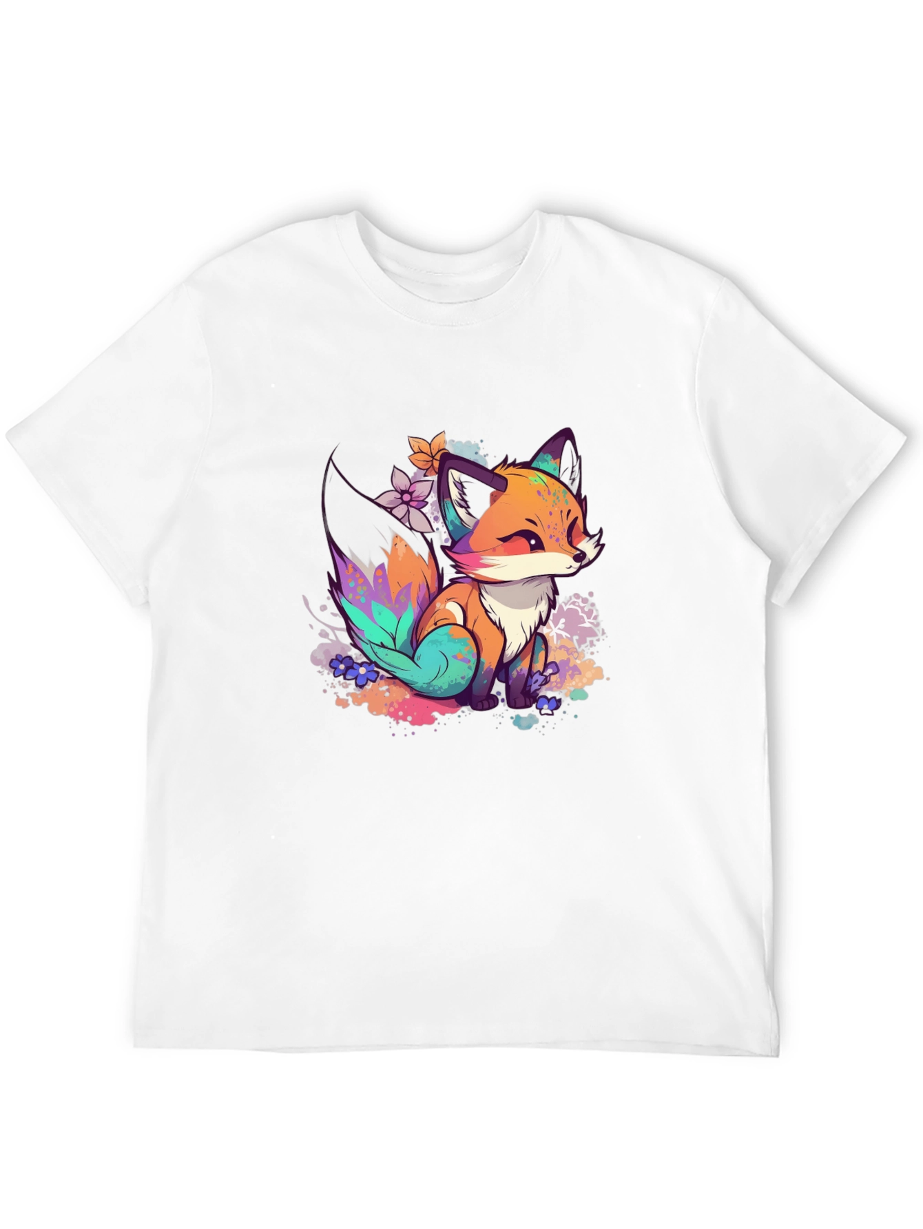 Black Fox Art Graphic Tee - Black view 12