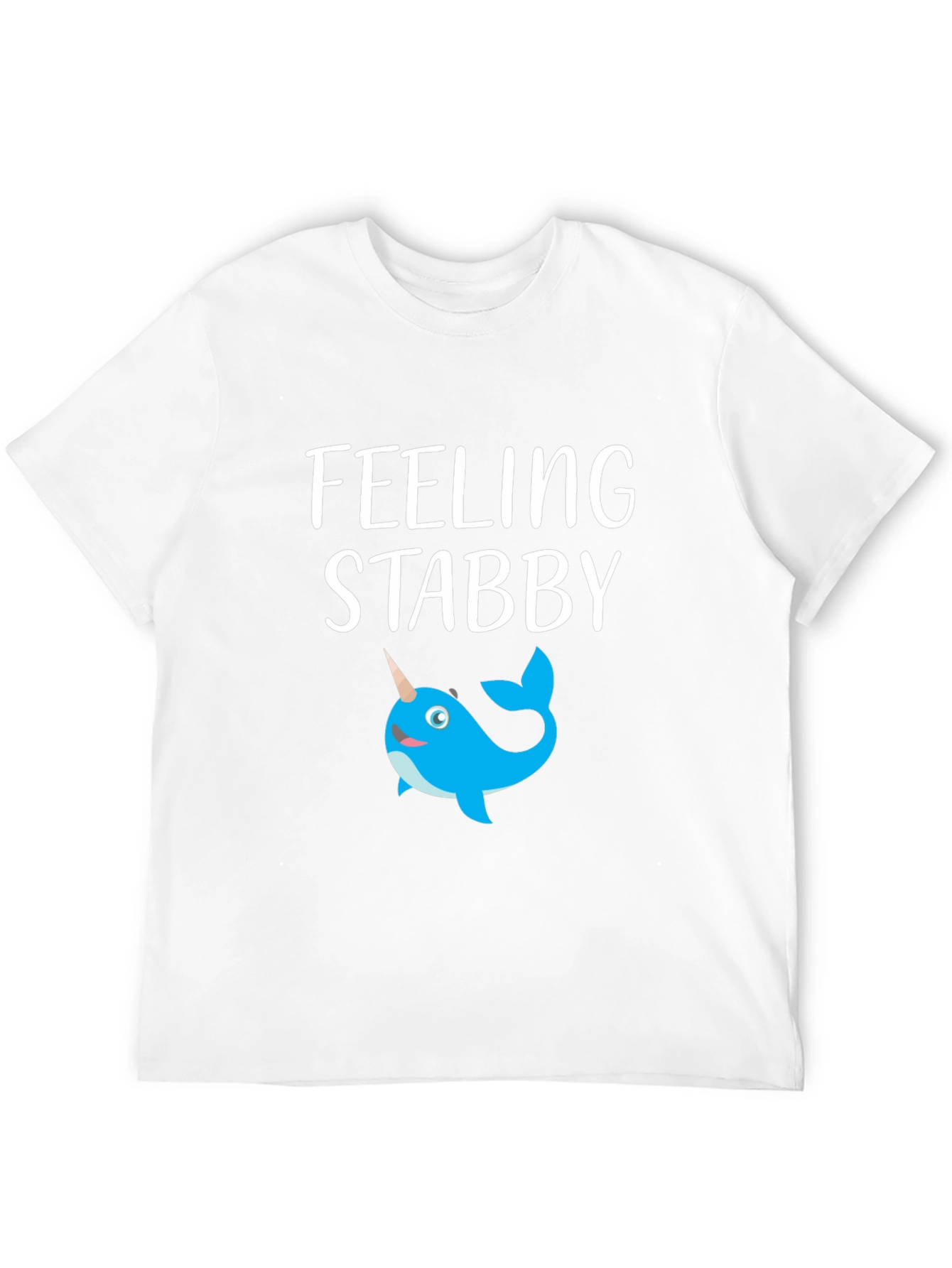 Black Feeling Stabby Narwhal Graphic T-Shirt - Black view 12