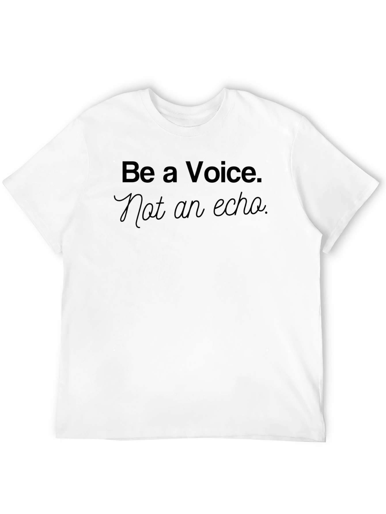Black Be a Voice Tee - Inspiring Graphic Print Crewneck T-Shirt view 12