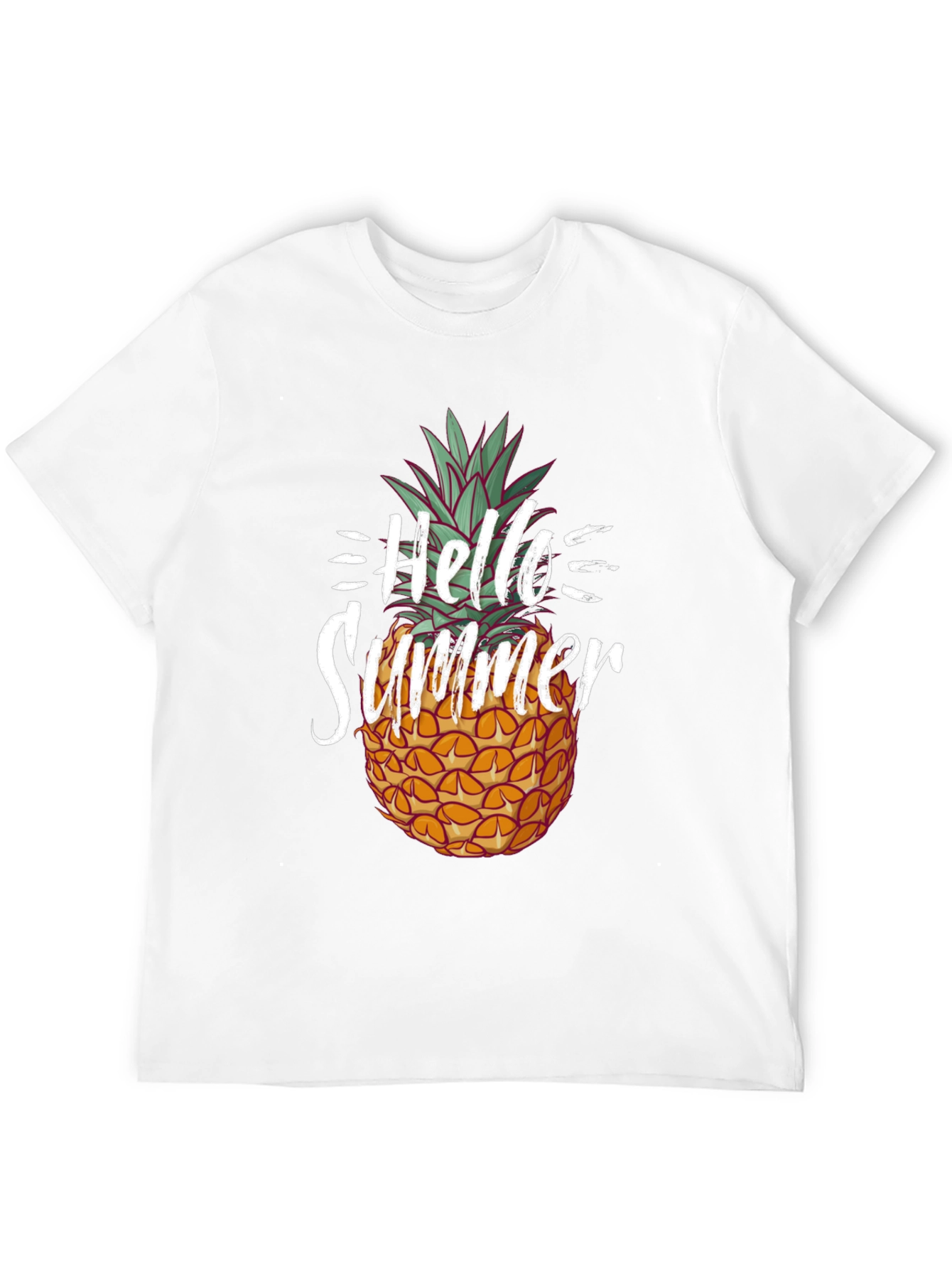 Black Hello Summer Pineapple Graphic Tee - Unisex view 12