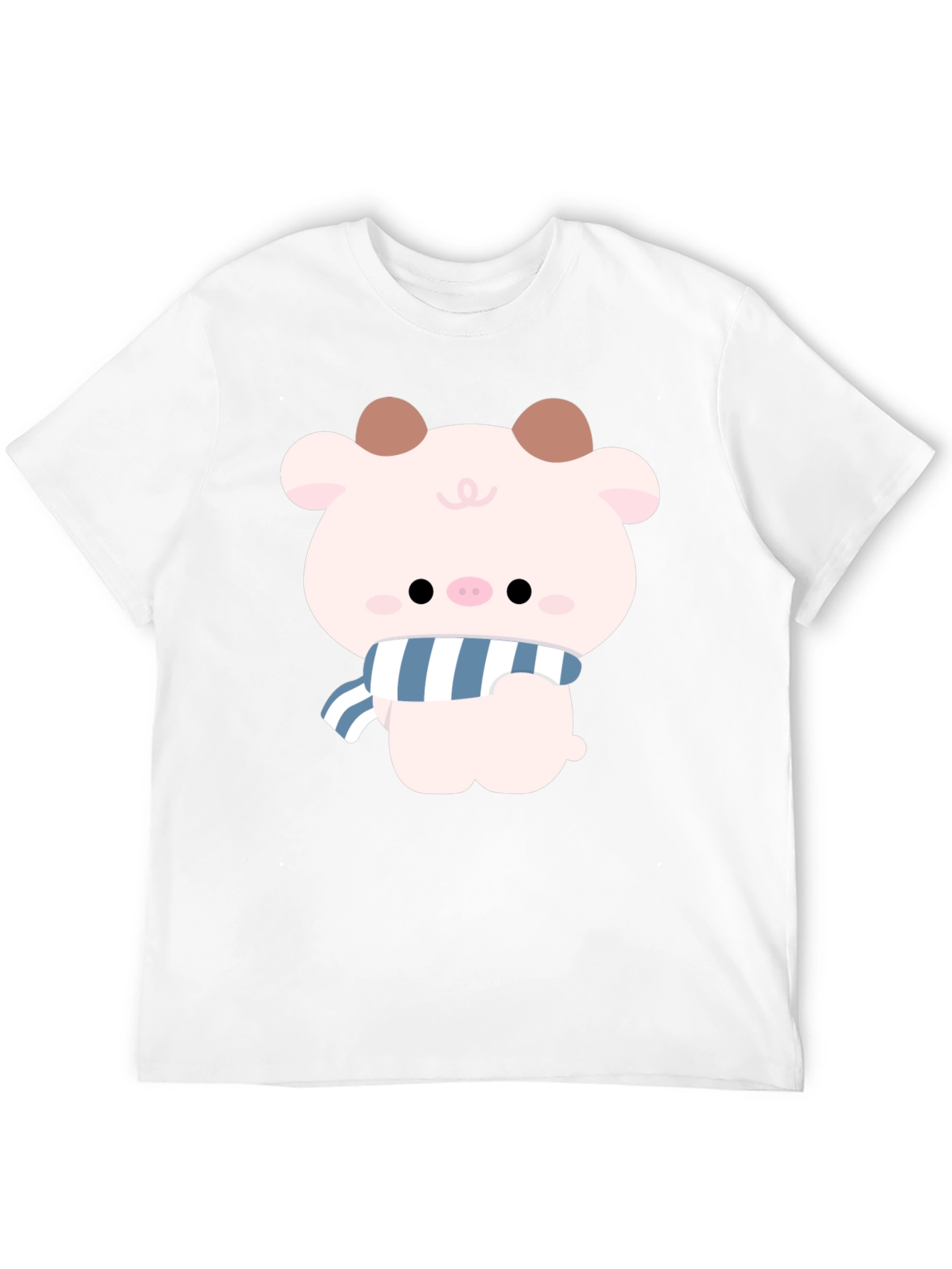 Black Cute Cartoon Pig T-Shirt view 12