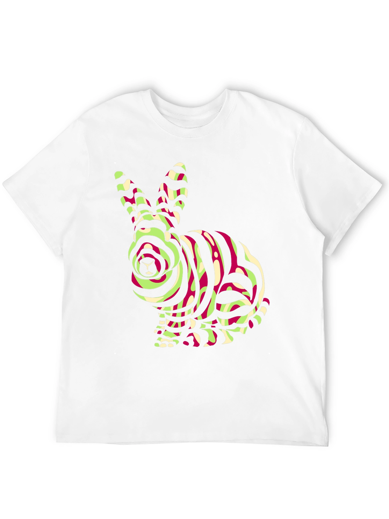 Black Striped Rabbit Graphic Tee - Black Cotton Shirt view 12