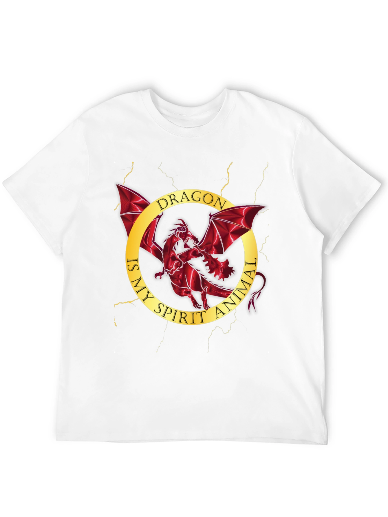 Black Dragon Spirit Animal Graphic Tee - Men's Black T-Shirt view 12