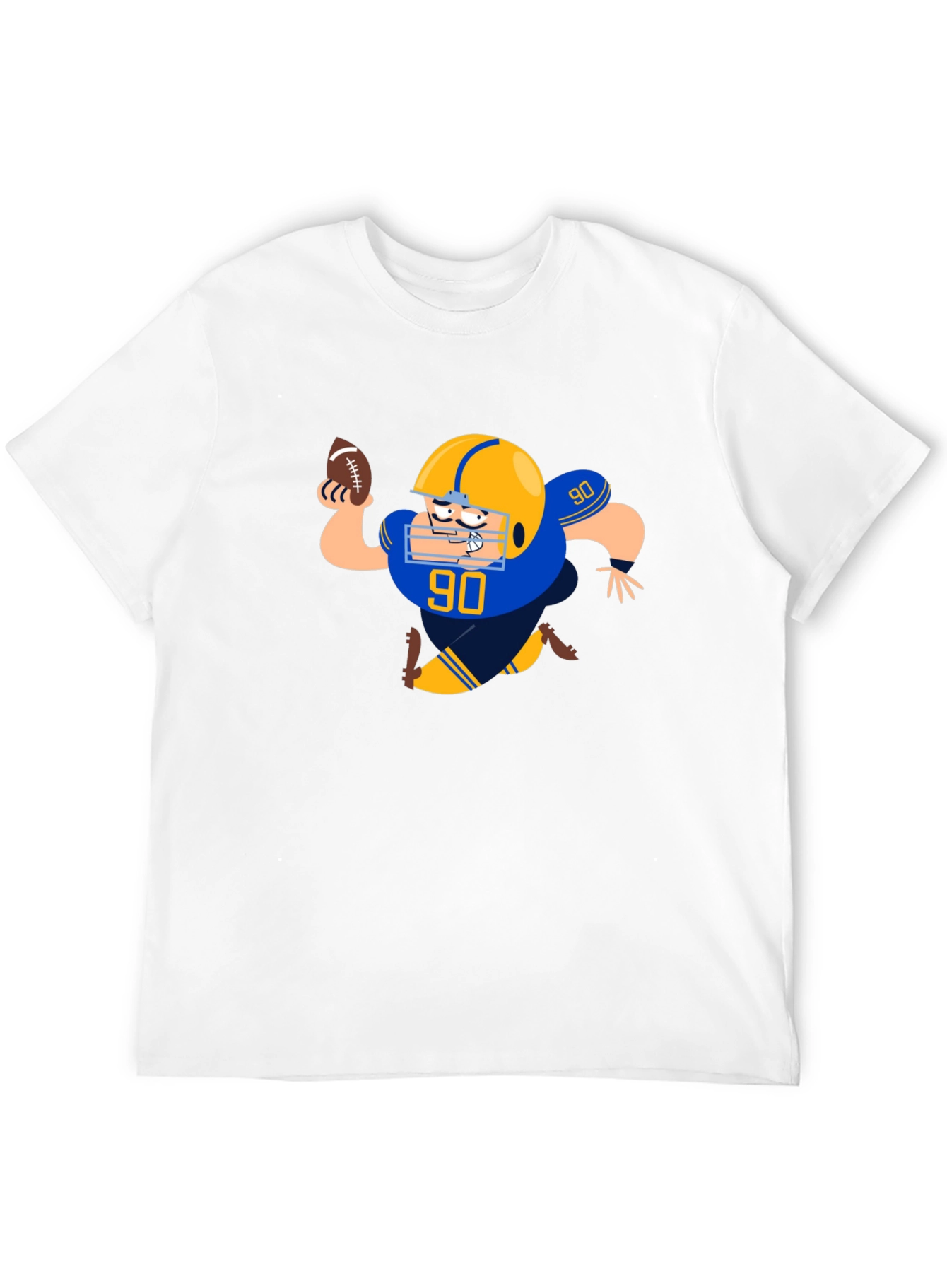 Black Football Player Cartoon Black T-Shirt view 12