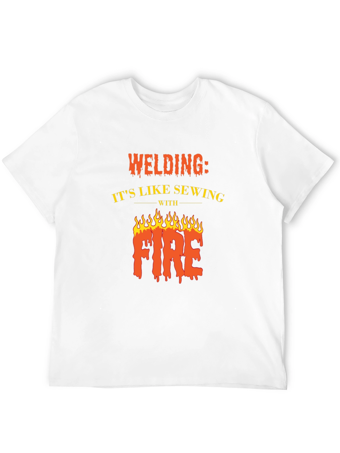 Black Welding Like Sewing With Fire Black T-Shirt view 12