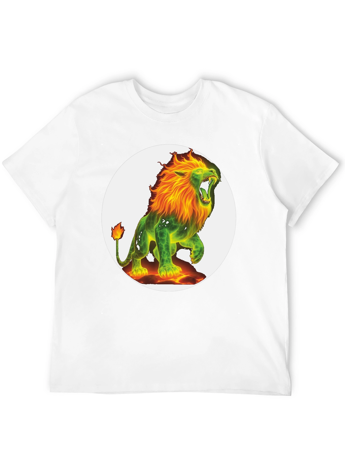 Black Fiery Lion Graphic Tee - Bold & Unique Design view 12