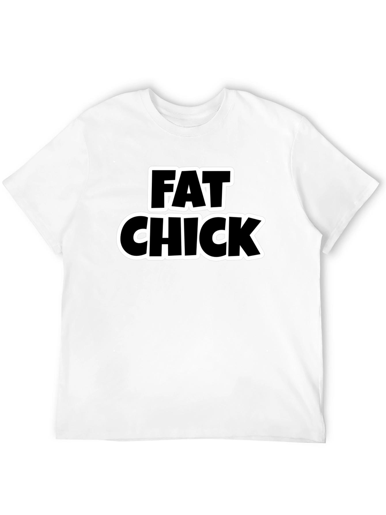 Black Fat Chick Funny Sarcastic Graphic Tee - Black view 12