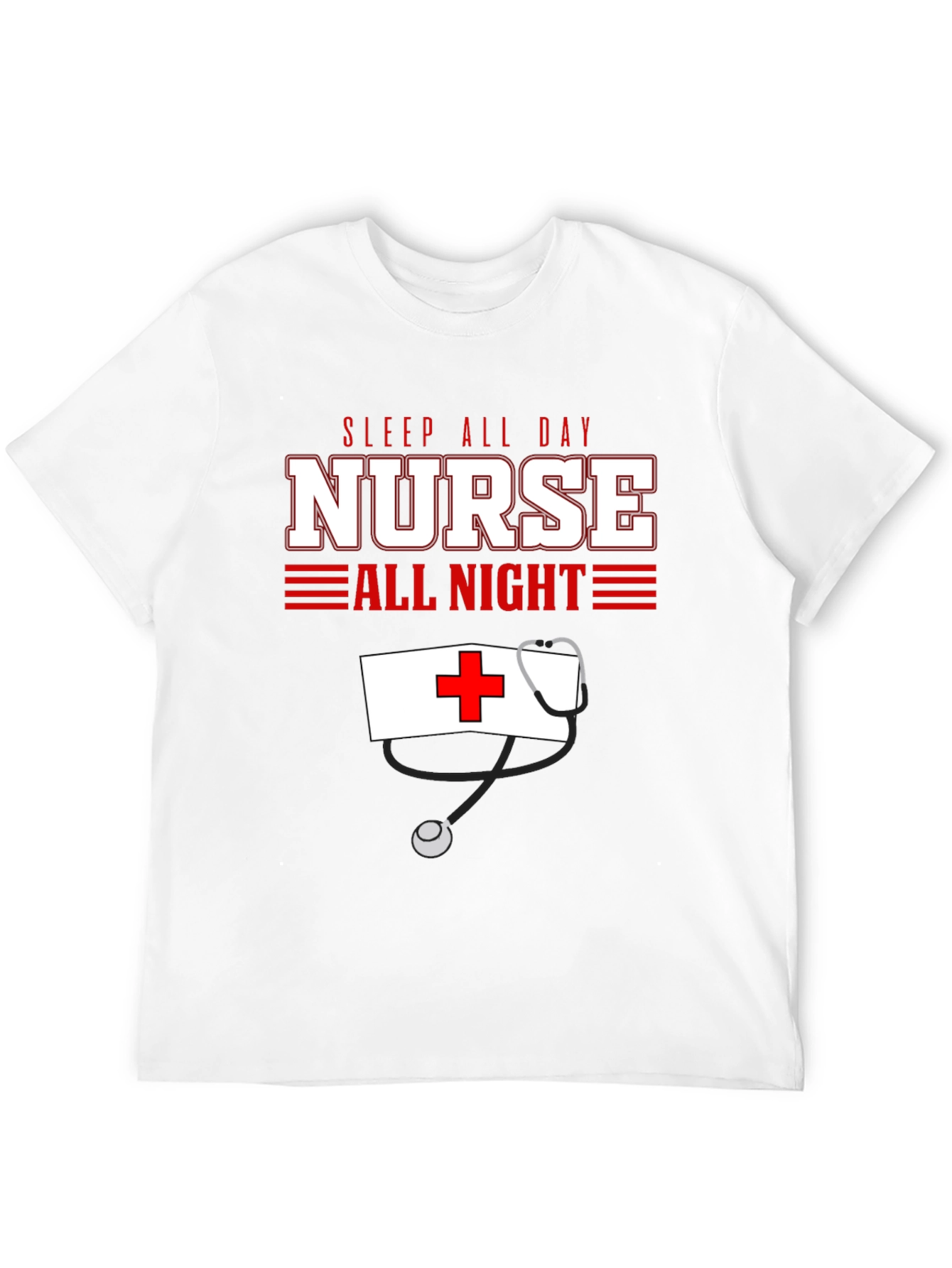 Black Sleep All Day Nurse All Night T-Shirt view 12