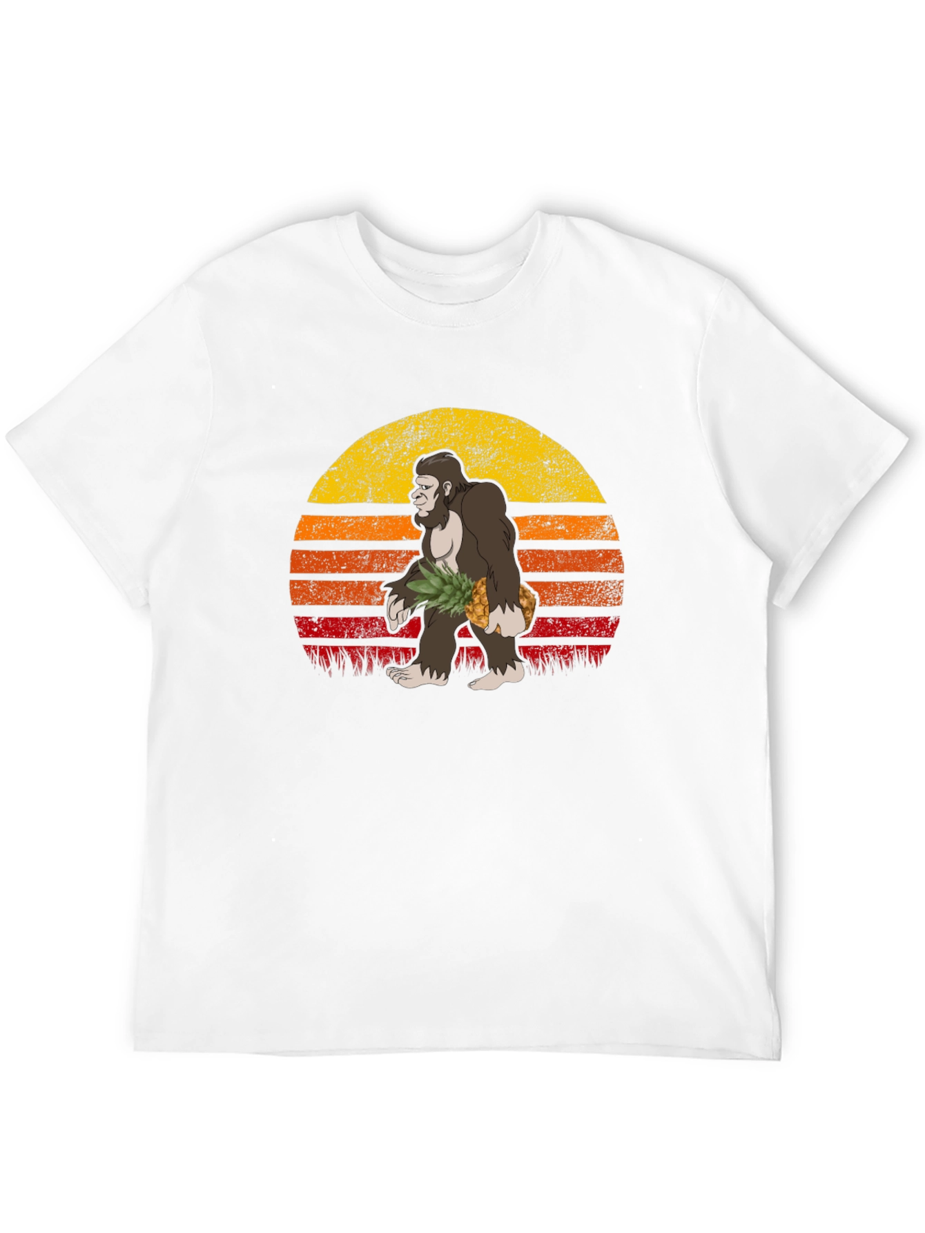 Black Bigfoot Pineapple Sunset Graphic Tee view 12