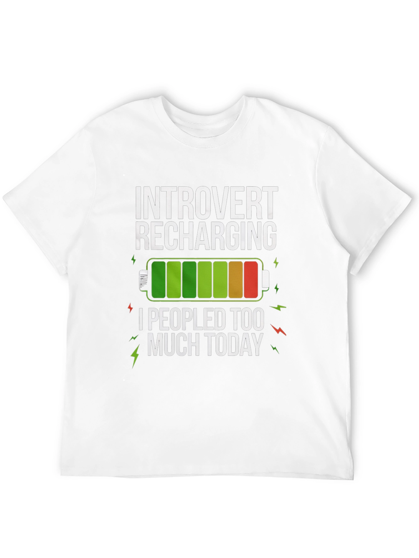 Black Introvert Recharging Funny Graphic T-Shirt view 12