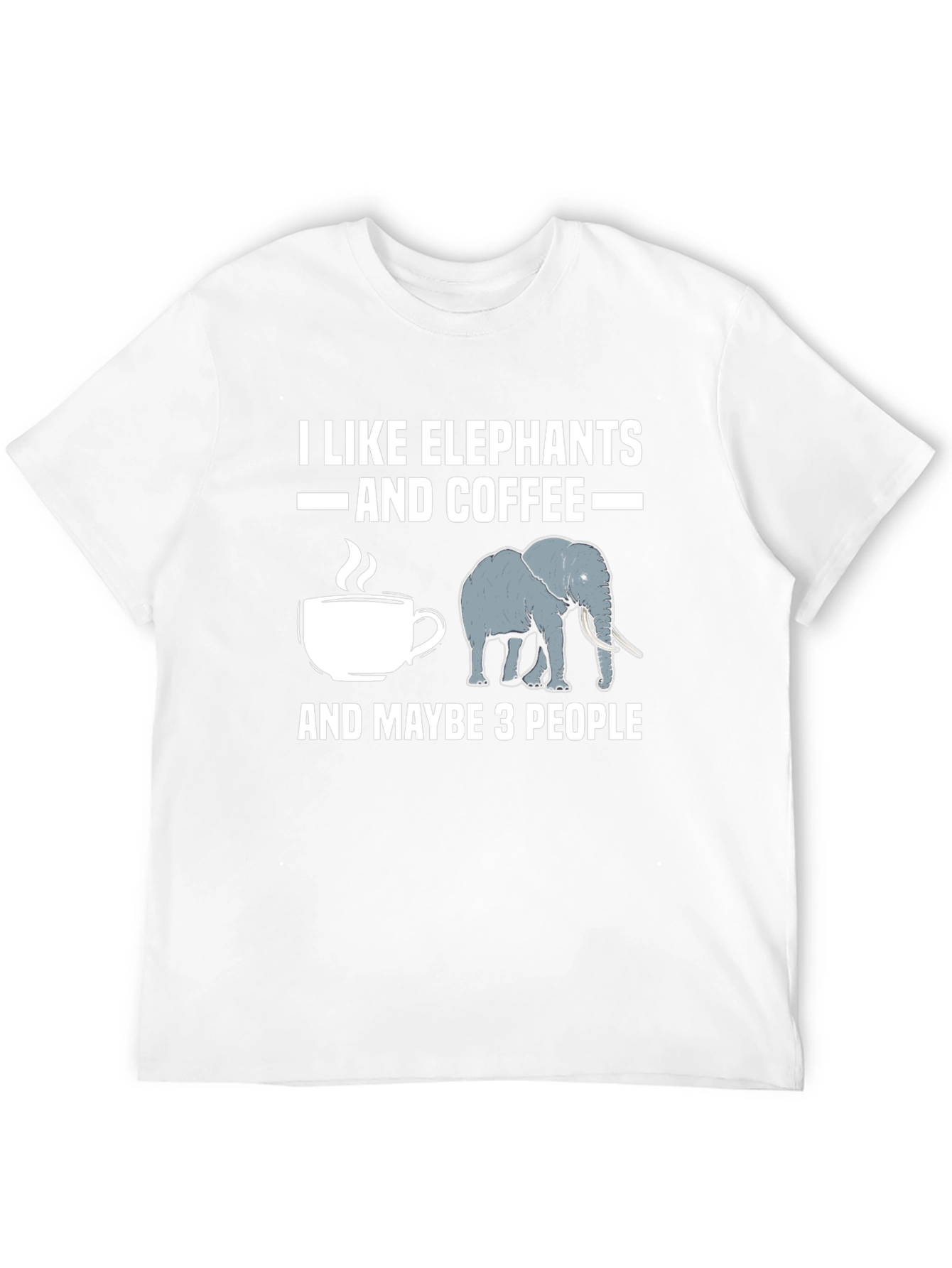 Black I Like Elephants and Coffee T-Shirt view 12