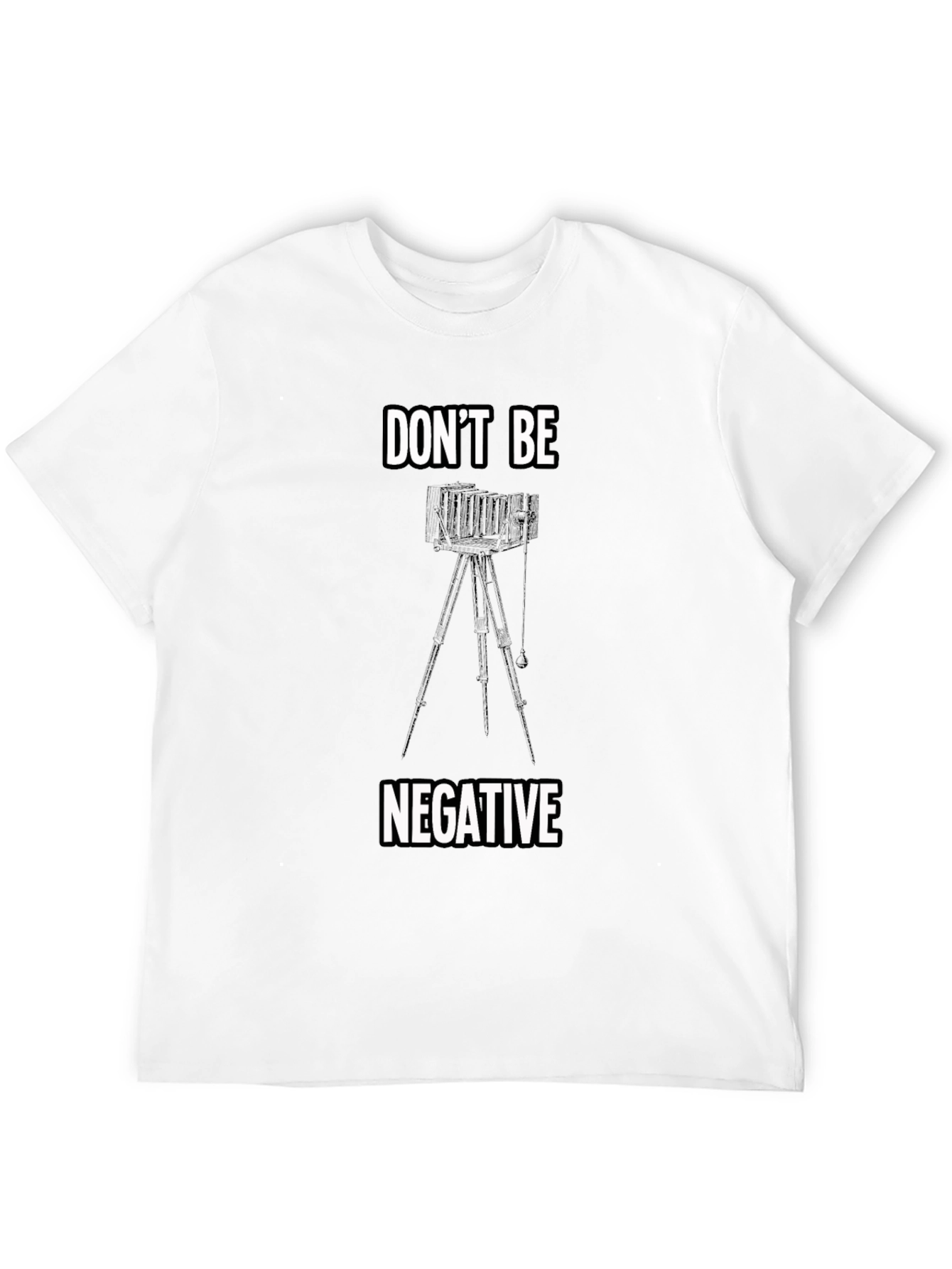 Black Don't Be Negative Camera T-Shirt view 12