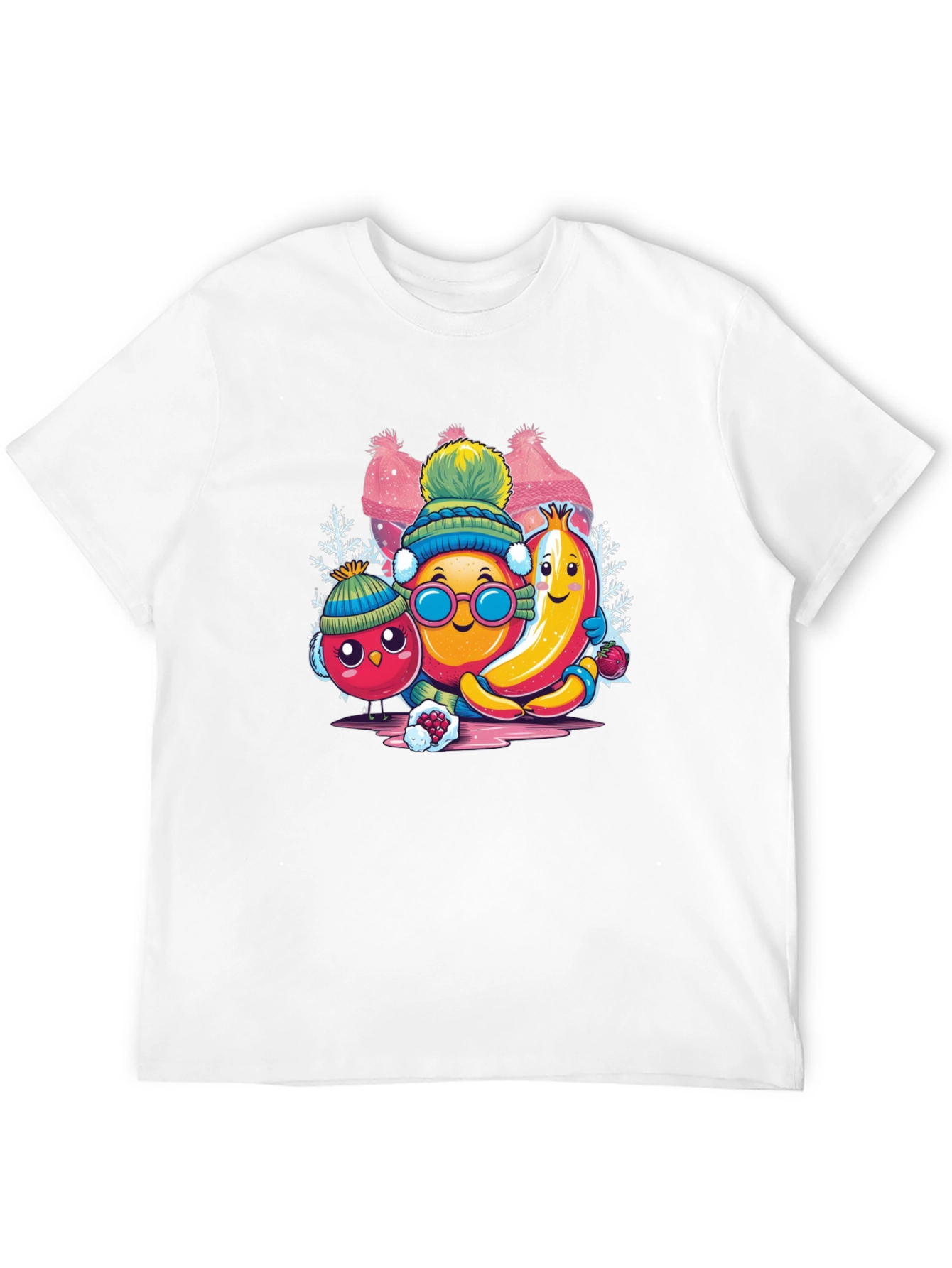 Black Whimsical Winter Fruit Crew Graphic Tee view 12